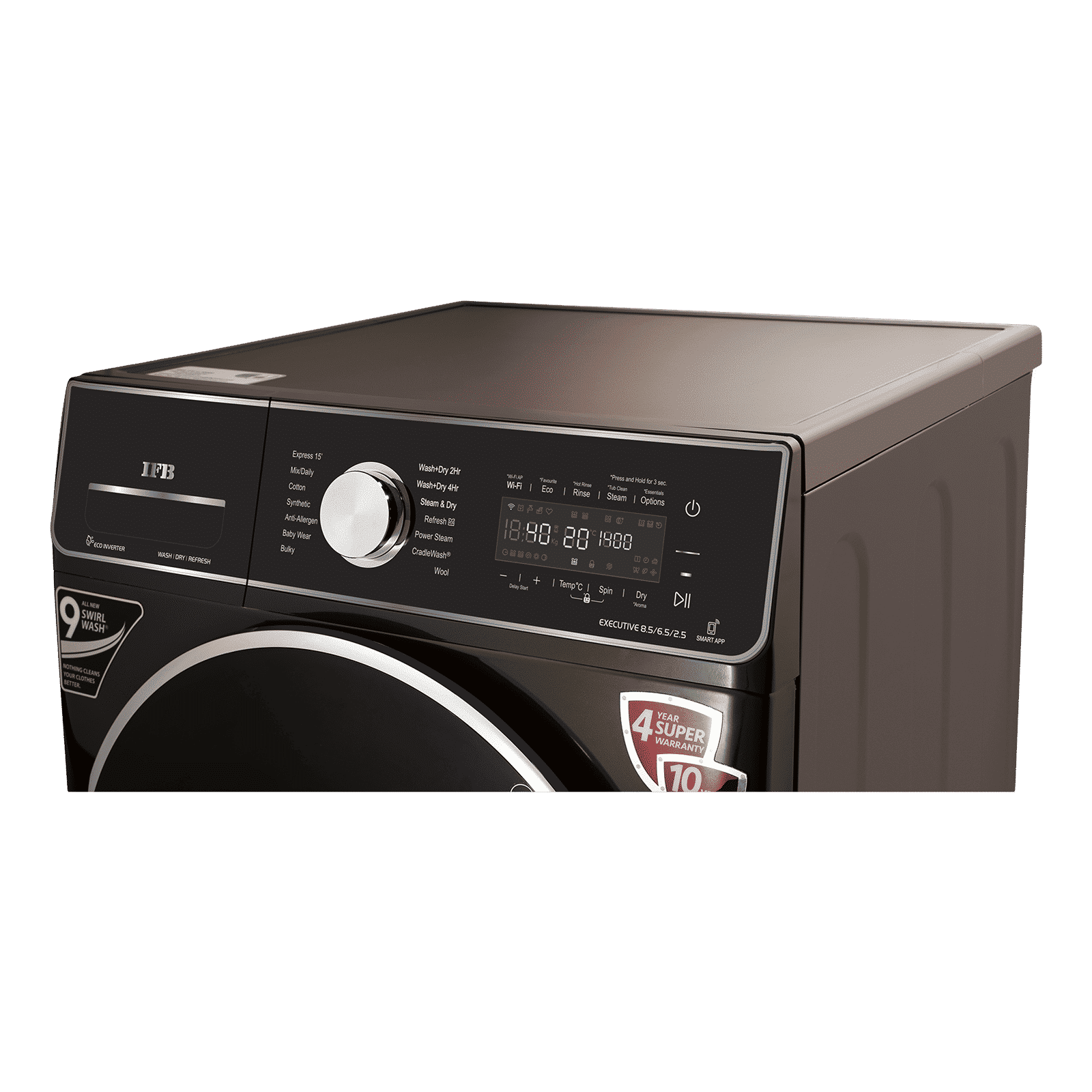 IFB 8.5/6.5 kg 5 Star Inverter Fully Automatic Front Load Washer Dryer (Executive ZXM, Power Steam Wash, Mocha) IFB 8.5/6.5 kg 5 Star Inverter Fully Automatic Front Load Washer Dryer (Executive ZXM, Power Steam Wash, Mocha)_4