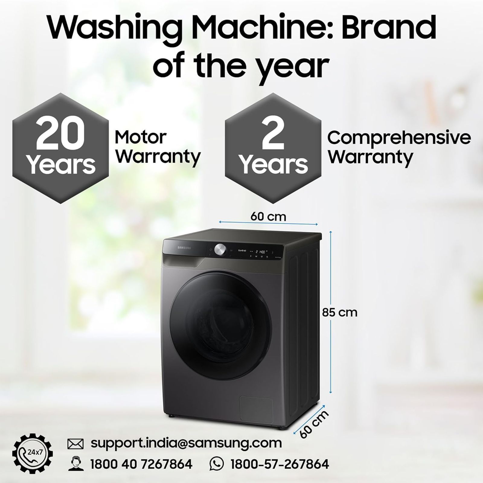 SAMSUNG 10.5/7 kg Inverter Fully Automatic Front Load Washer Dryer (WD10T704DBX/TL, AI Control Display, Inox) SAMSUNG 10.5/7 kg Inverter Fully Automatic Front Load Washer Dryer (WD10T704DBX/TL, AI Control Display, Inox)_16