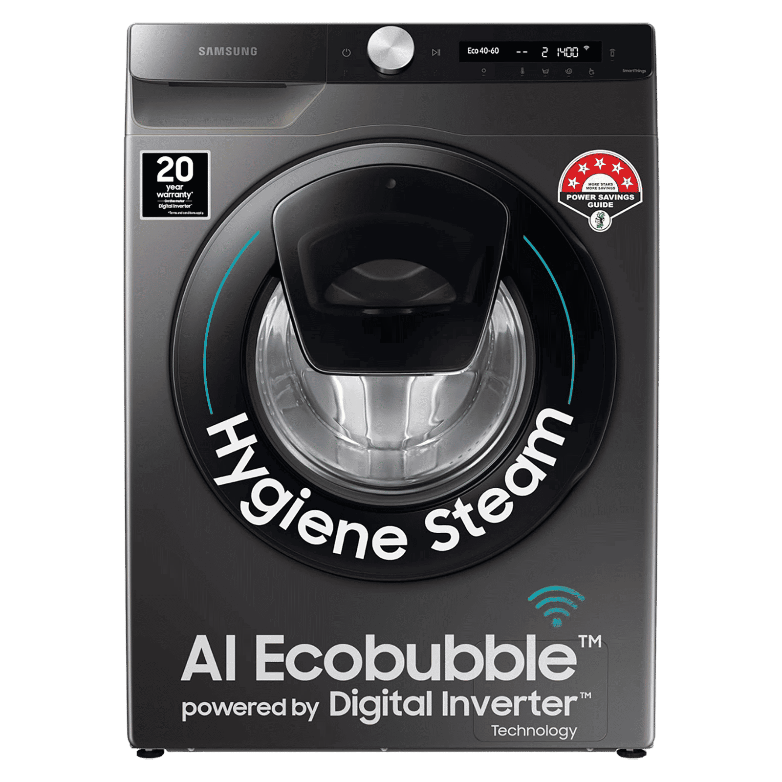 SAMSUNG 7 kg 5 Star Inverter Fully Automatic Front Load Washing Machine (WW70T552DAX/TL, AI Control Display, Inox)_1