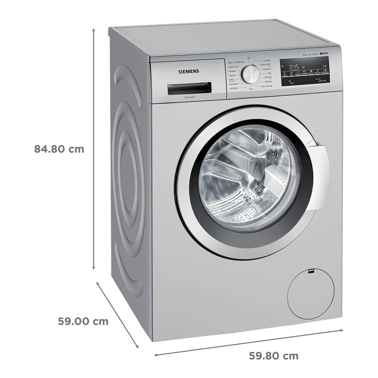 SIEMENS 7 kg 5 Star Fully Automatic Front Load Washing Machine (iQ300, WM12J26SIN, Wave Drum, Silver) SIEMENS 7 kg 5 Star Fully Automatic Front Load Washing Machine (iQ300, WM12J26SIN, Wave Drum, Silver)_3
