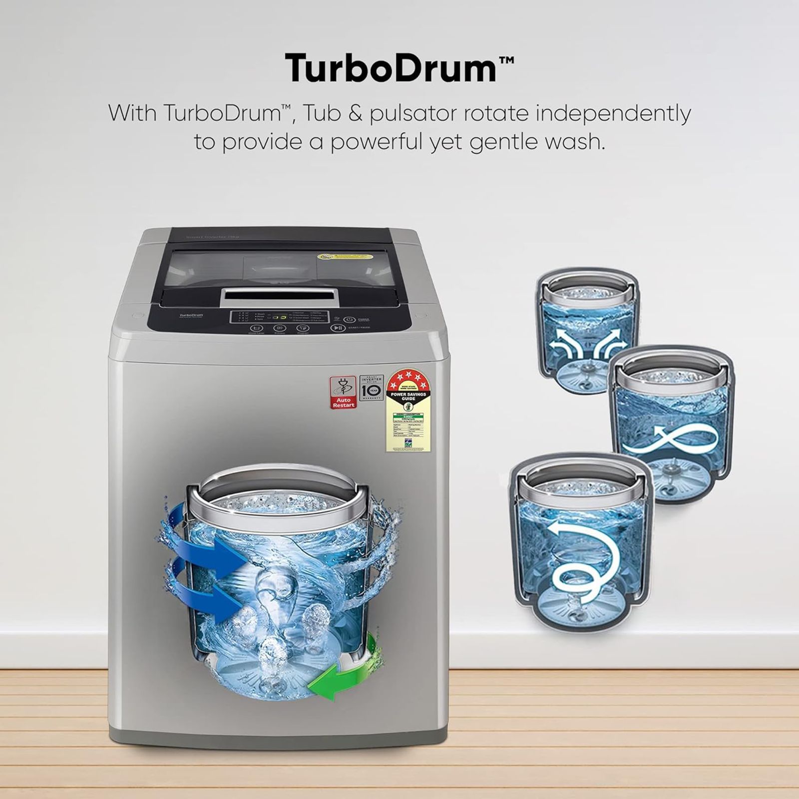LG 7.5 kg 5 Star Inverter Fully Automatic Top Load Washing Machine (T75SKSF1Z.ASFQEIL, TurboDrum, Middle Free Silver) LG 7.5 kg 5 Star Inverter Fully Automatic Top Load Washing Machine (T75SKSF1Z.ASFQEIL, TurboDrum, Middle Free Silver)_16