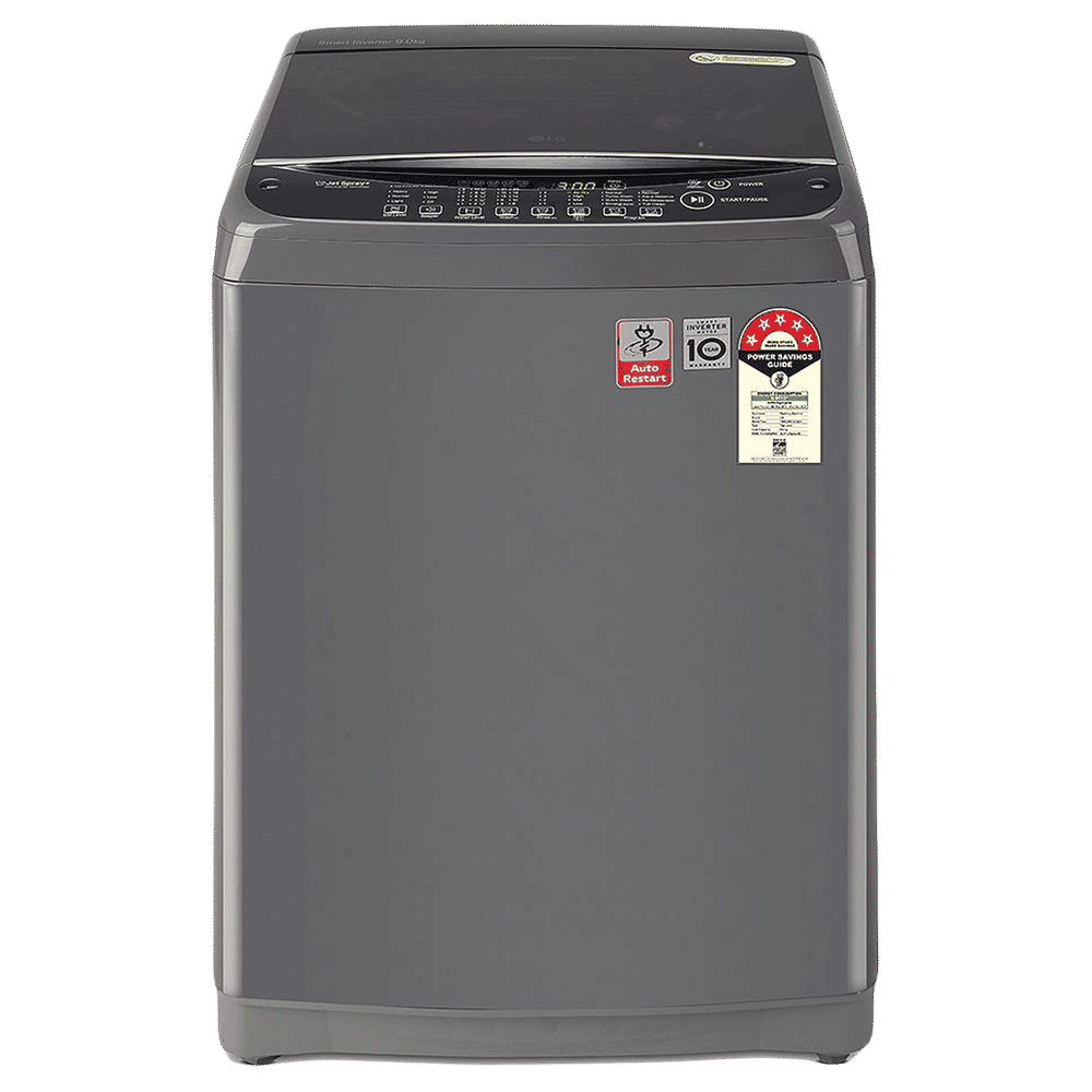 LG 9 kg 5 Star Inverter Fully Automatic Top Load Washing Machine (T90SJMB1Z.ABMQEIL, Smart Inverter Technology, Middle Black)