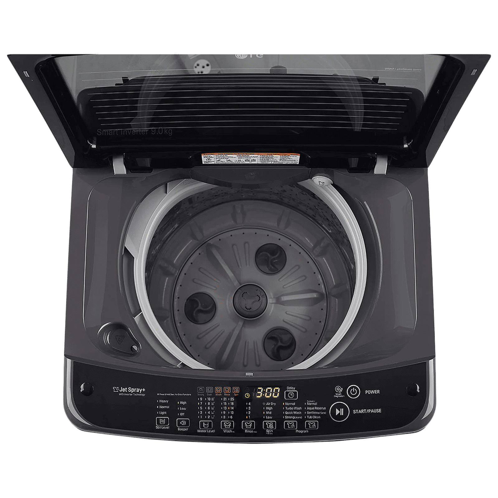 LG 9 kg 5 Star Inverter Fully Automatic Top Load Washing Machine (T90SJMB1Z.ABMQEIL, Smart Inverter Technology, Middle Black)_9