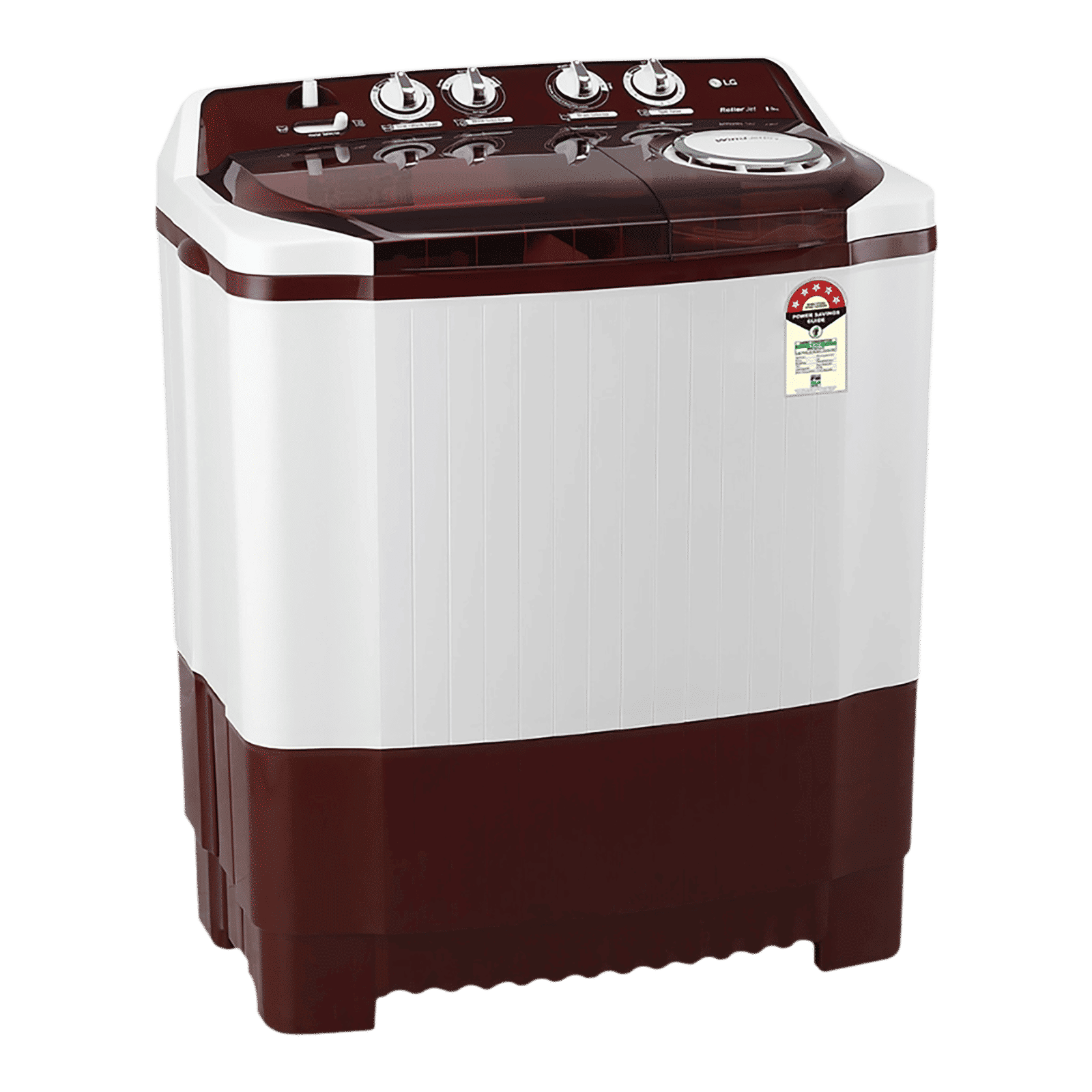 LG 8 kg 5 Star Semi Automatic Washing Machine with Lint Filter (P8035SRAZ.ABGQEIL, Burgundy)_5