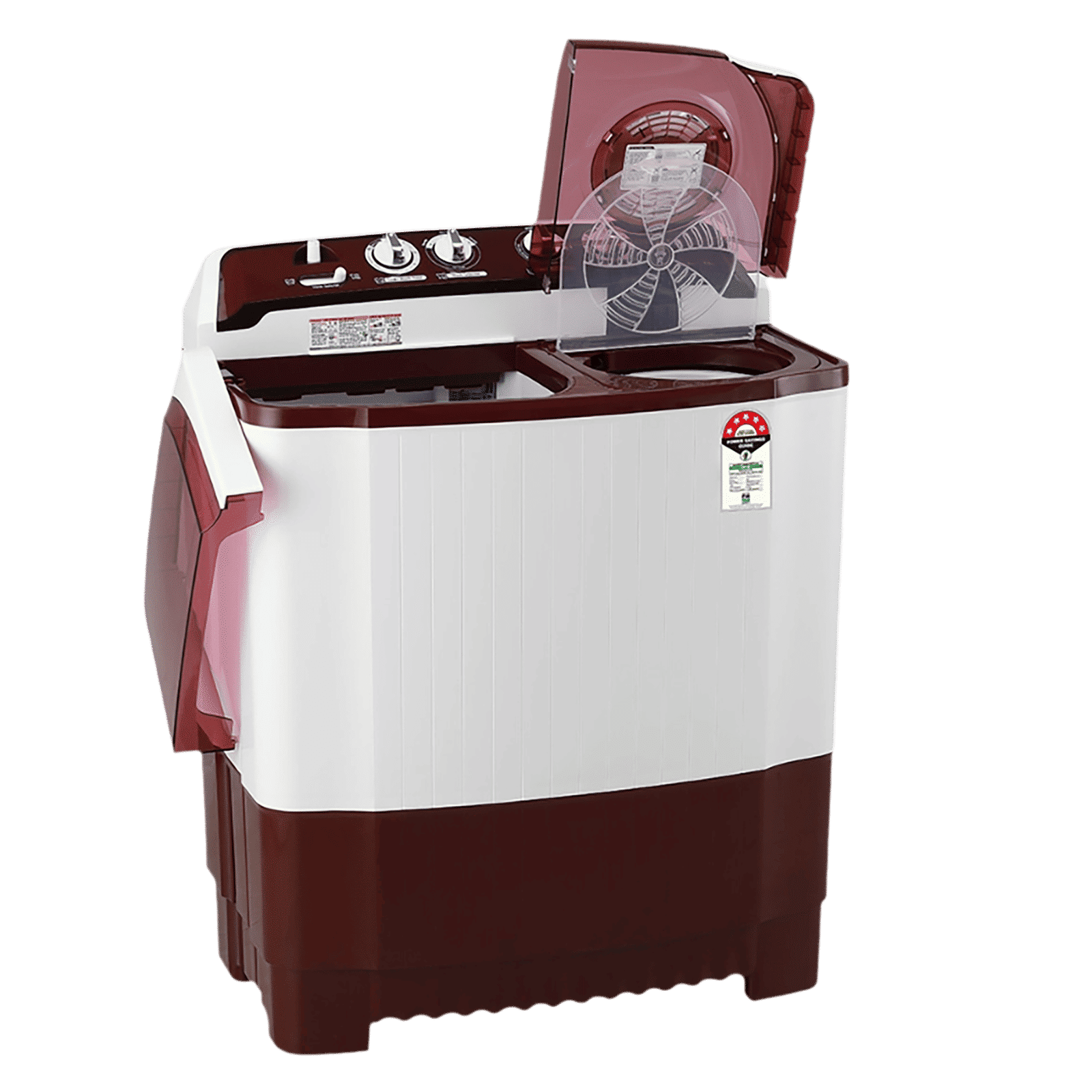 LG 8 kg 5 Star Semi Automatic Washing Machine with Lint Filter (P8035SRAZ.ABGQEIL, Burgundy)_7