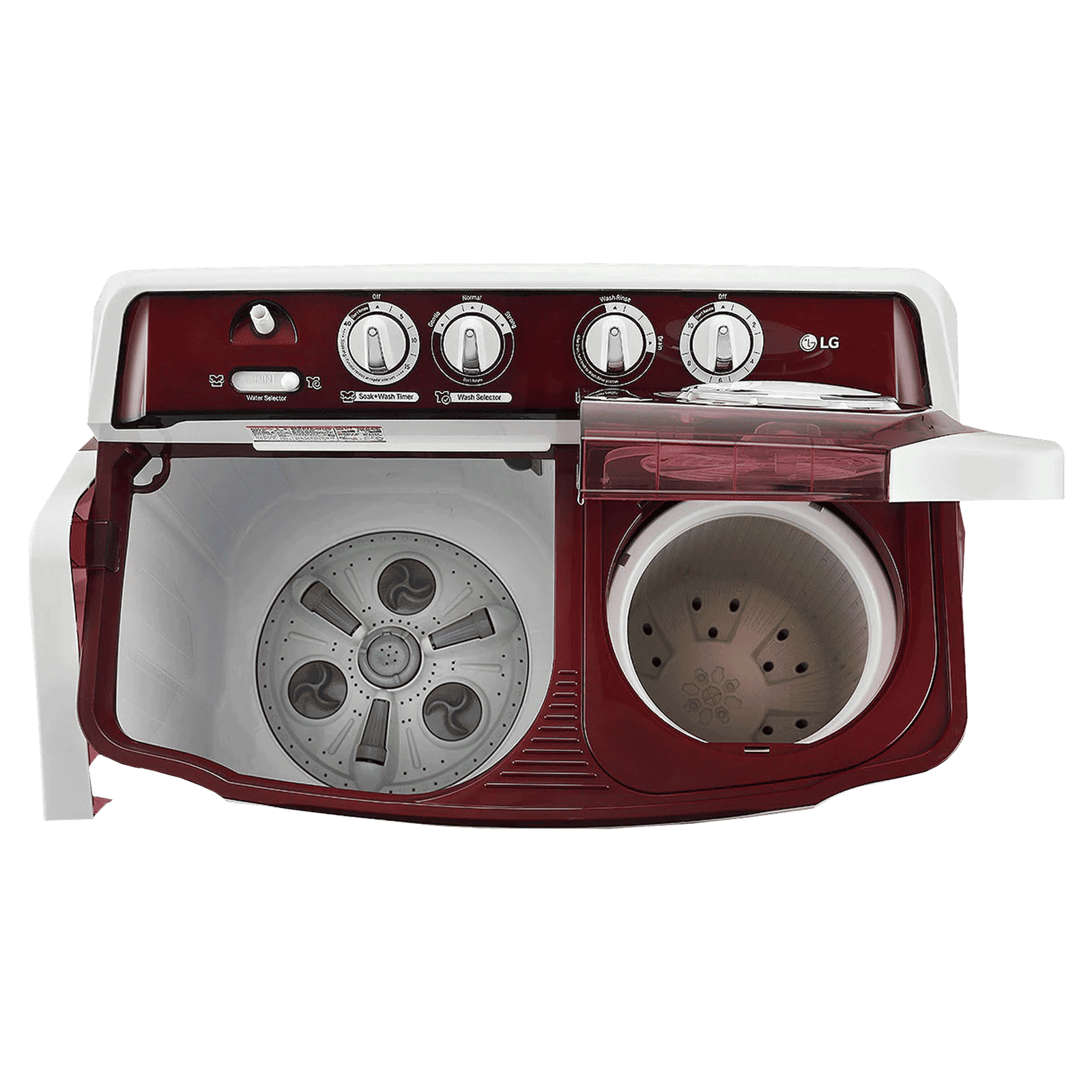 LG 8 kg 5 Star Semi Automatic Washing Machine with Lint Filter (P8035SRAZ.ABGQEIL, Burgundy)_8