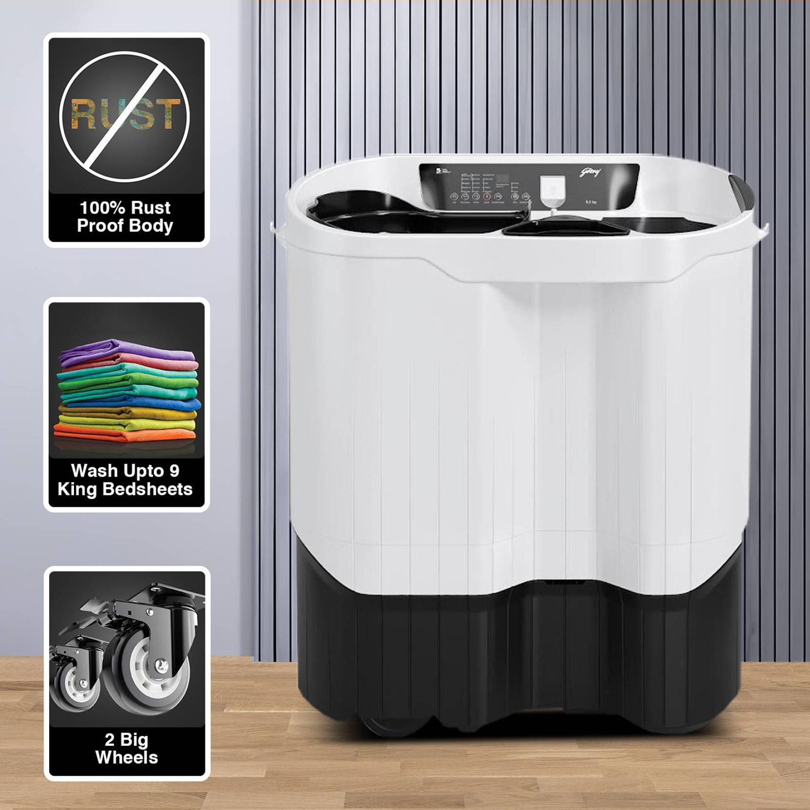 Godrej 8.5 kg 5 Star Semi Automatic Washing Machine with In-Built Heater (Edge Digi, WS EDGE DIGI 85 5.0 PB2 M GPGR, Graphite Grey) Godrej 8.5 kg 5 Star Semi Automatic Washing Machine with In-Built Heater (Edge Digi, WS EDGE DIGI 85 5.0 PB2 M GPGR, Graphite Grey)_13