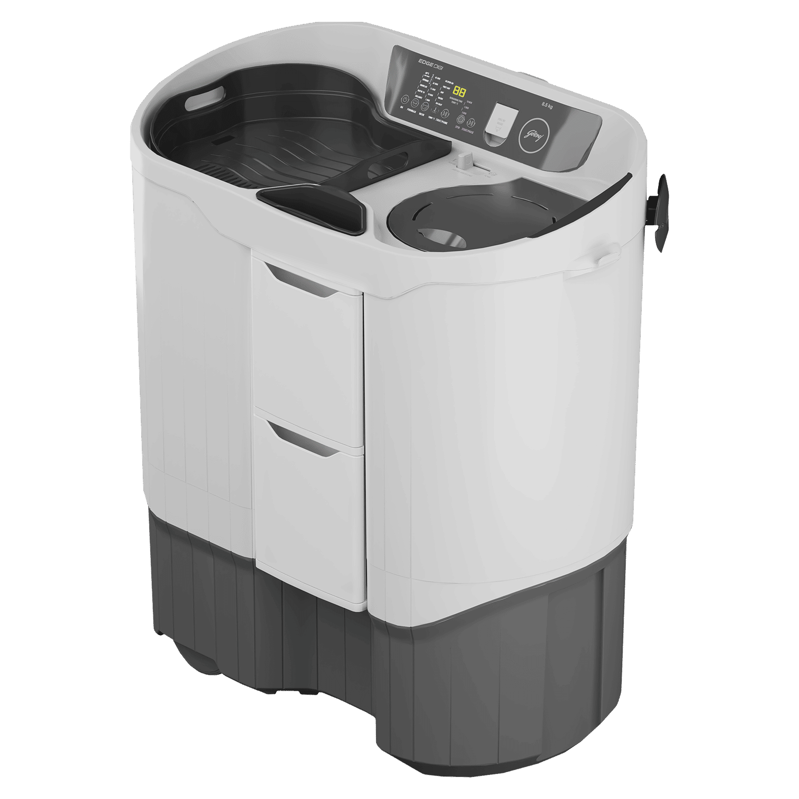 Godrej 8.5 kg 5 Star Semi Automatic Washing Machine with In-Built Heater (Edge Digi, WS EDGE DIGI 85 5.0 PB2 M GPGR, Graphite Grey) Godrej 8.5 kg 5 Star Semi Automatic Washing Machine with In-Built Heater (Edge Digi, WS EDGE DIGI 85 5.0 PB2 M GPGR, Graphite Grey)_5