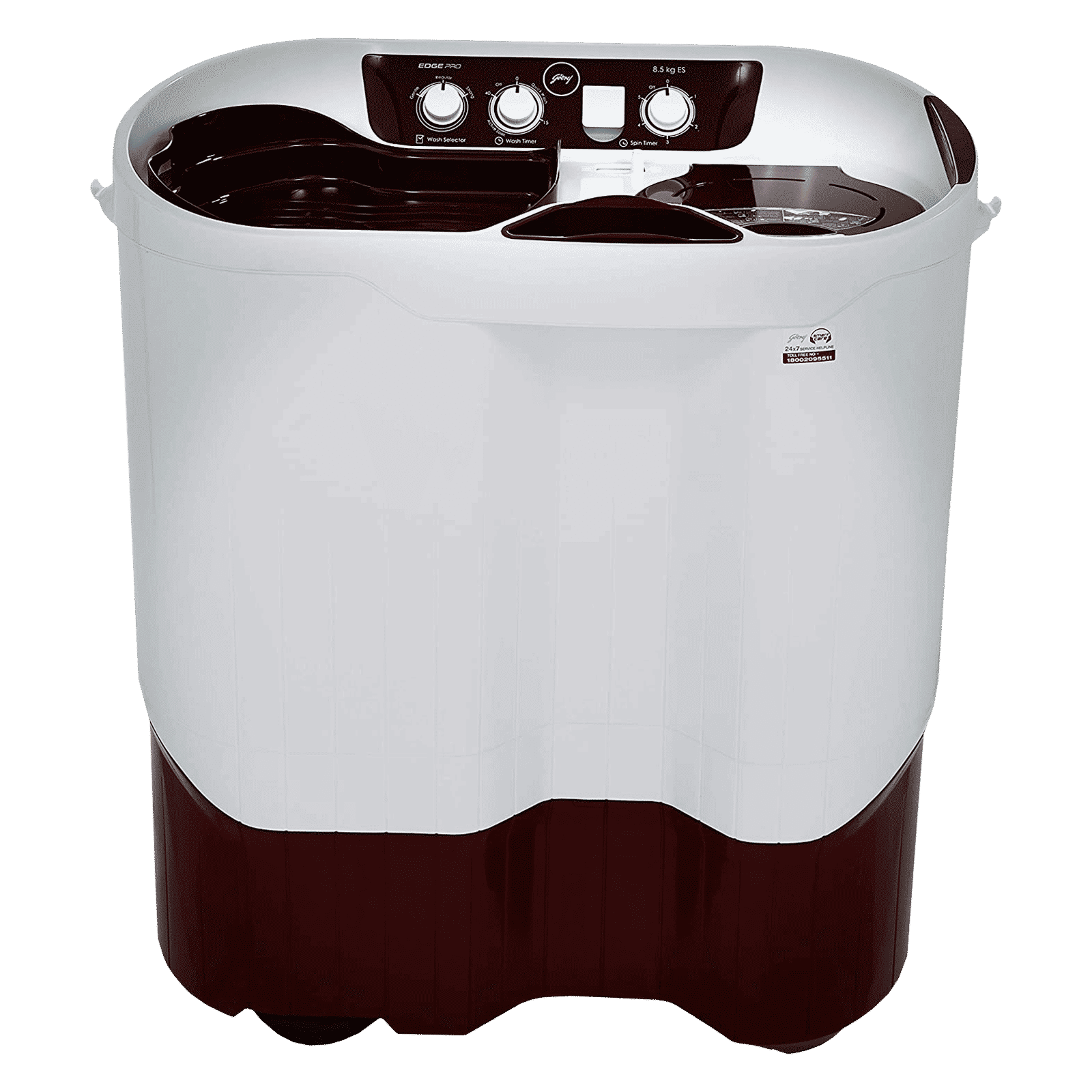 Godrej 8.5 kg 5 Star Semi Automatic Washing Machine with Spin Shower (Edge Pro, WS EDGEPRO 850 ES, Wine Red)_1