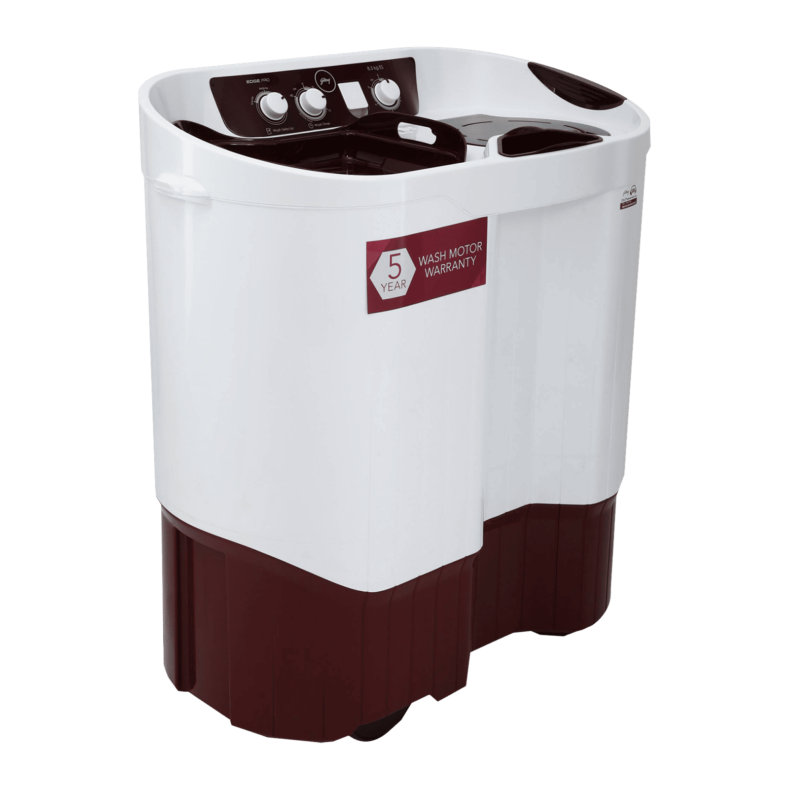 Godrej 8.5 kg 5 Star Semi Automatic Washing Machine with Spin Shower (Edge Pro, WS EDGEPRO 850 ES, Wine Red)_4