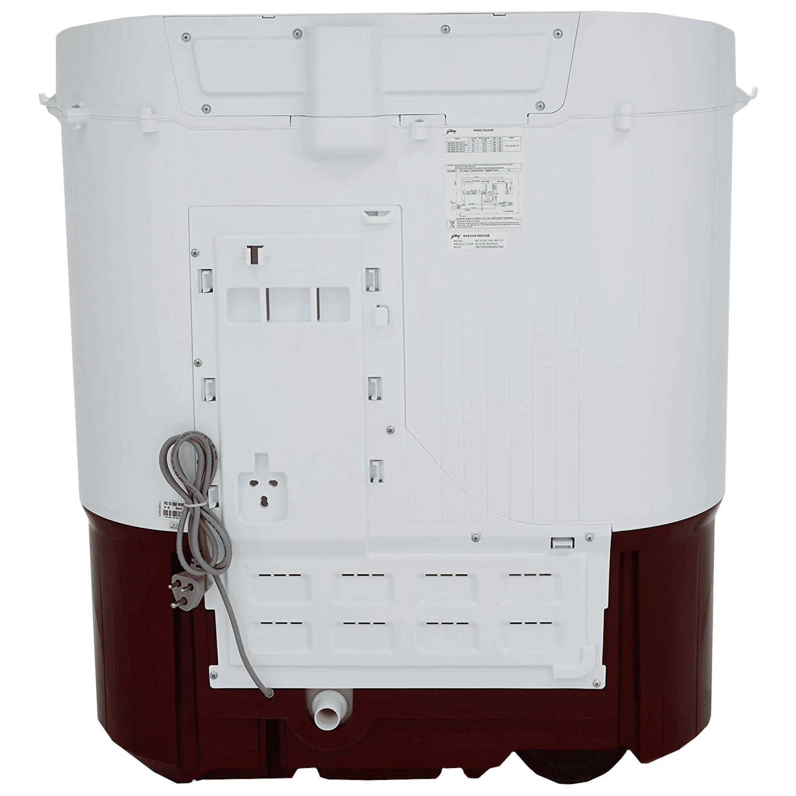 Godrej 8.5 kg 5 Star Semi Automatic Washing Machine with Spin Shower (Edge Pro, WS EDGEPRO 850 ES, Wine Red)_9