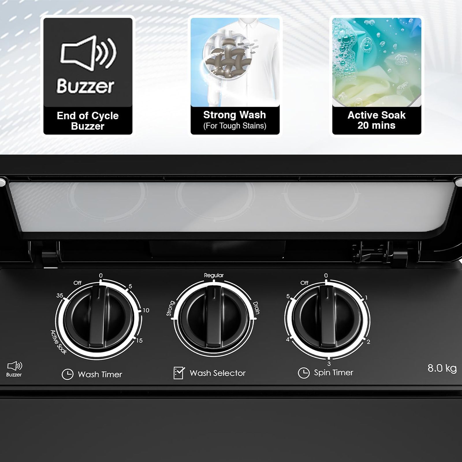 Godrej 8 kg 5 Star Semi Automatic Washing Machine with PowerMax Wash Motor (Edge Ultima, WS EDGE ULT 80 5.0 DB2M CSRD, Crystal Red) Godrej 8 kg 5 Star Semi Automatic Washing Machine with PowerMax Wash Motor (Edge Ultima, WS EDGE ULT 80 5.0 DB2M CSRD, Crystal Red)_9