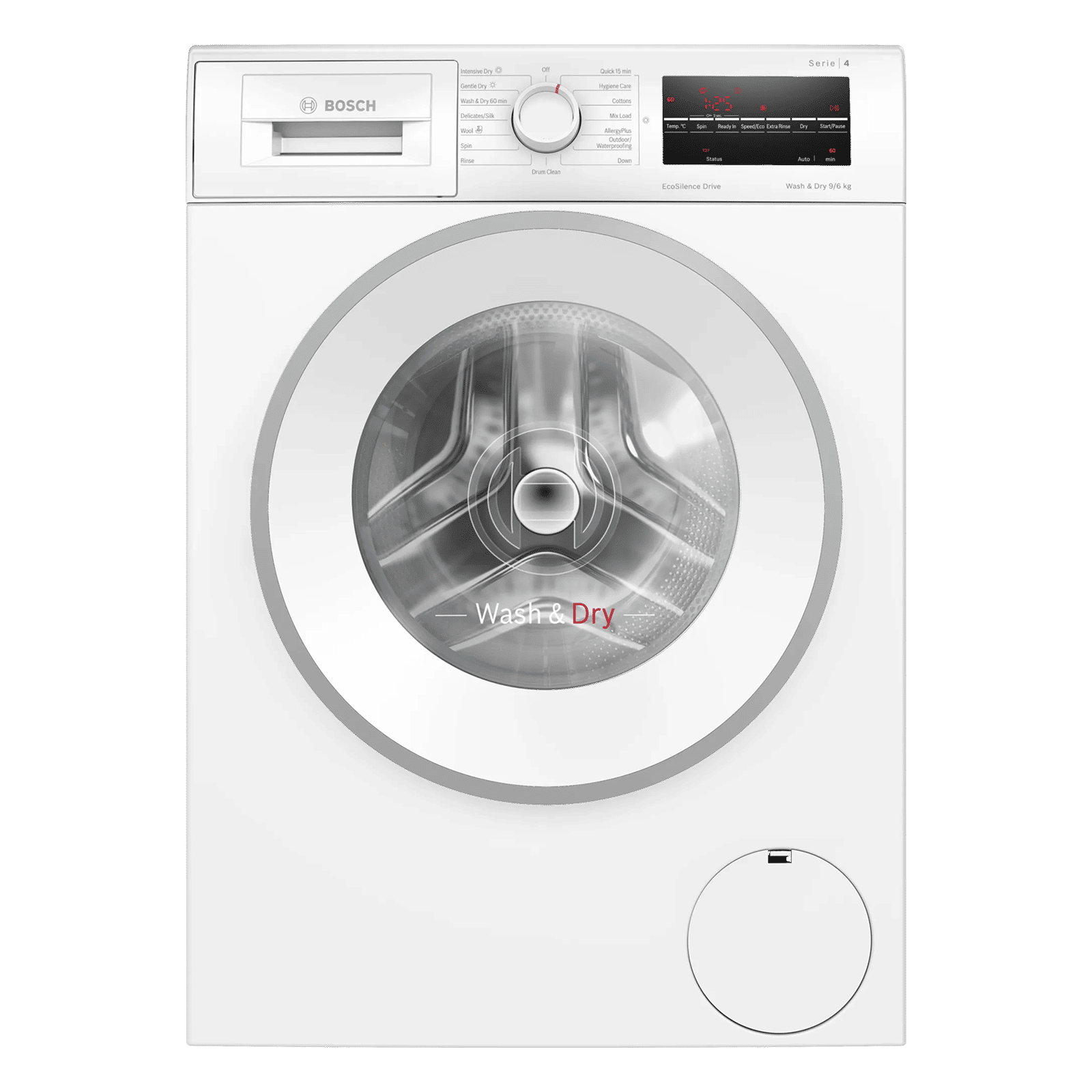 BOSCH 9/6 kg 5 Star Inverter Fully Automatic Front Load Washer Dryer (Series 4, WNA14400IN, Anti-Vibration Side Panel, White) BOSCH 9/6 kg 5 Star Inverter Fully Automatic Front Load Washer Dryer (Series 4, WNA14400IN, Anti-Vibration Side Panel, White)_1
