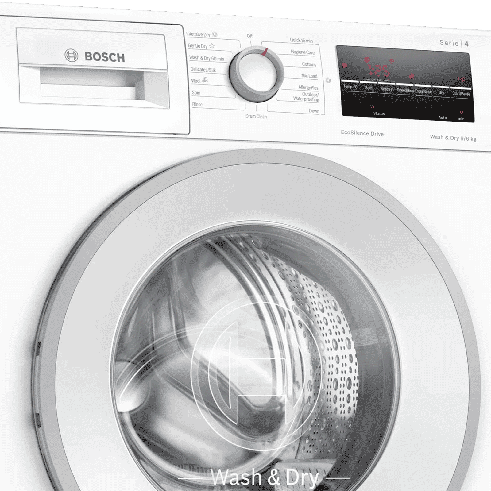 BOSCH 9/6 kg 5 Star Inverter Fully Automatic Front Load Washer Dryer (Series 4, WNA14400IN, Anti-Vibration Side Panel, White) BOSCH 9/6 kg 5 Star Inverter Fully Automatic Front Load Washer Dryer (Series 4, WNA14400IN, Anti-Vibration Side Panel, White)_7