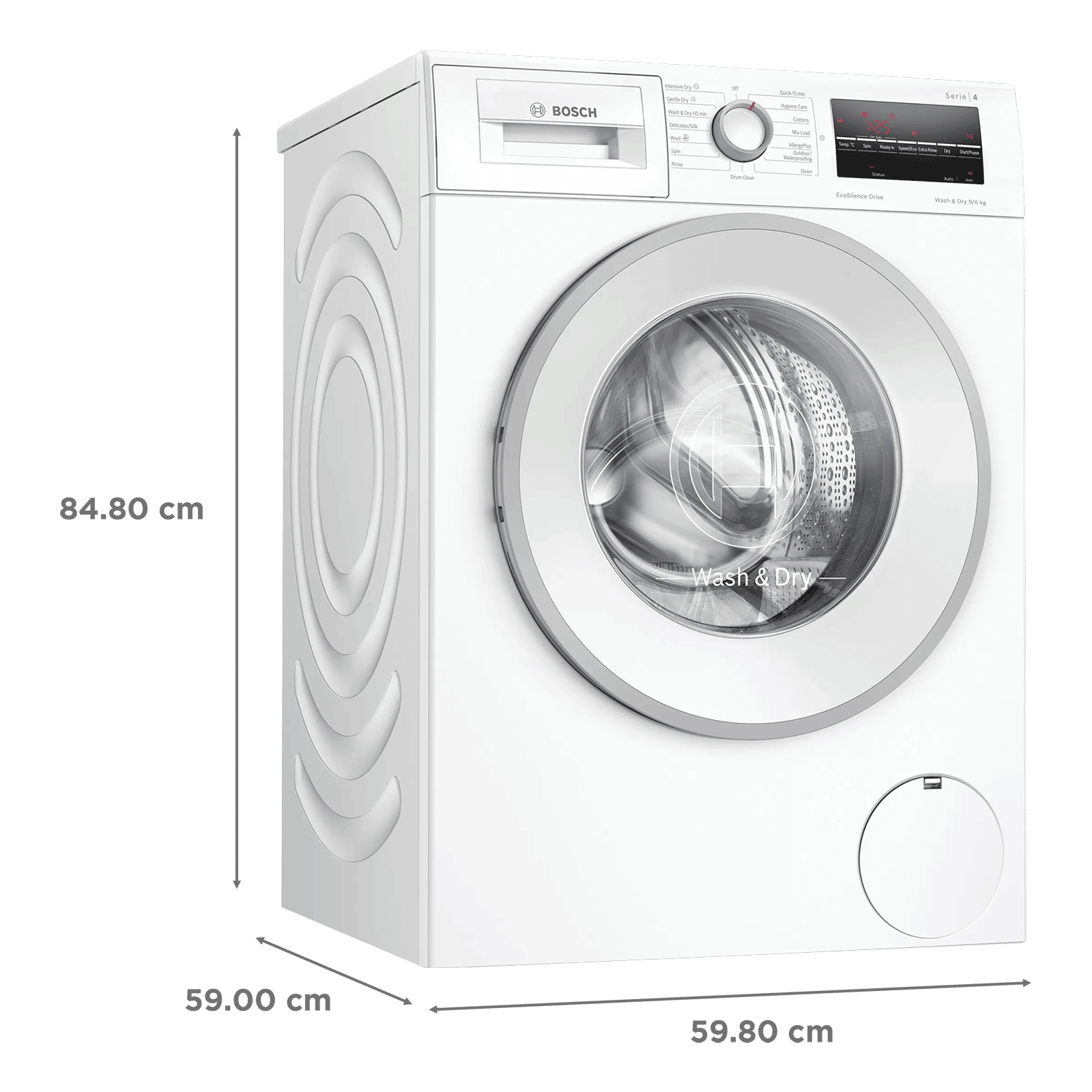 BOSCH 9/6 kg 5 Star Inverter Fully Automatic Front Load Washer Dryer (Series 4, WNA14400IN, Anti-Vibration Side Panel, White) BOSCH 9/6 kg 5 Star Inverter Fully Automatic Front Load Washer Dryer (Series 4, WNA14400IN, Anti-Vibration Side Panel, White)_3