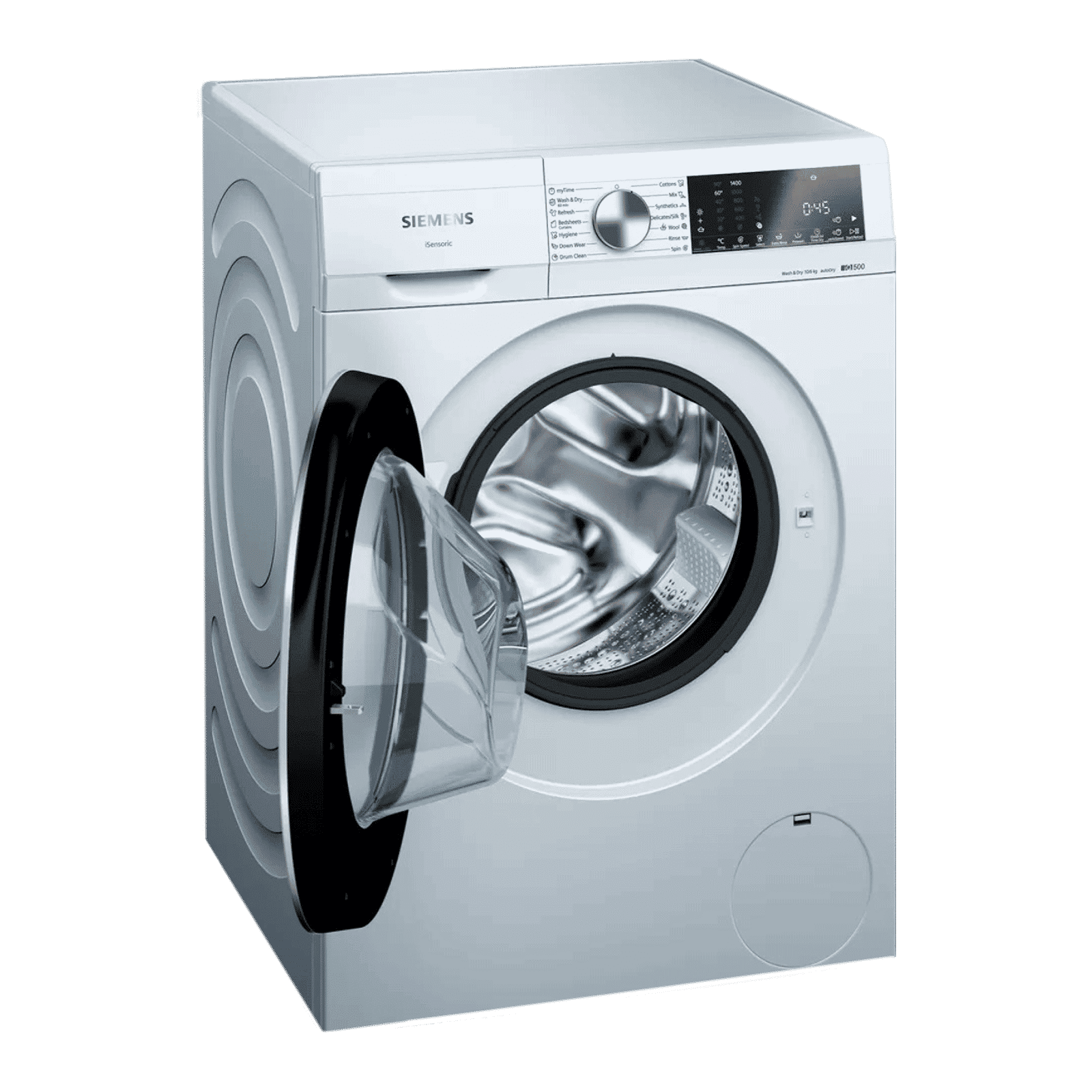SIEMENS 10/6 kg Fully Automatic Front Load Washer Dryer (iQ500, WN54A2U0IN, Wave Drum, White)_8