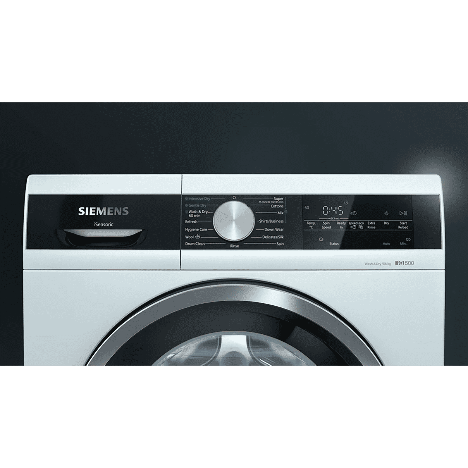 SIEMENS 9/6 kg 5 Star Fully Automatic Front Load Washer Dryer (iQ500, WN44A100IN, In-Built Heater, White)_4