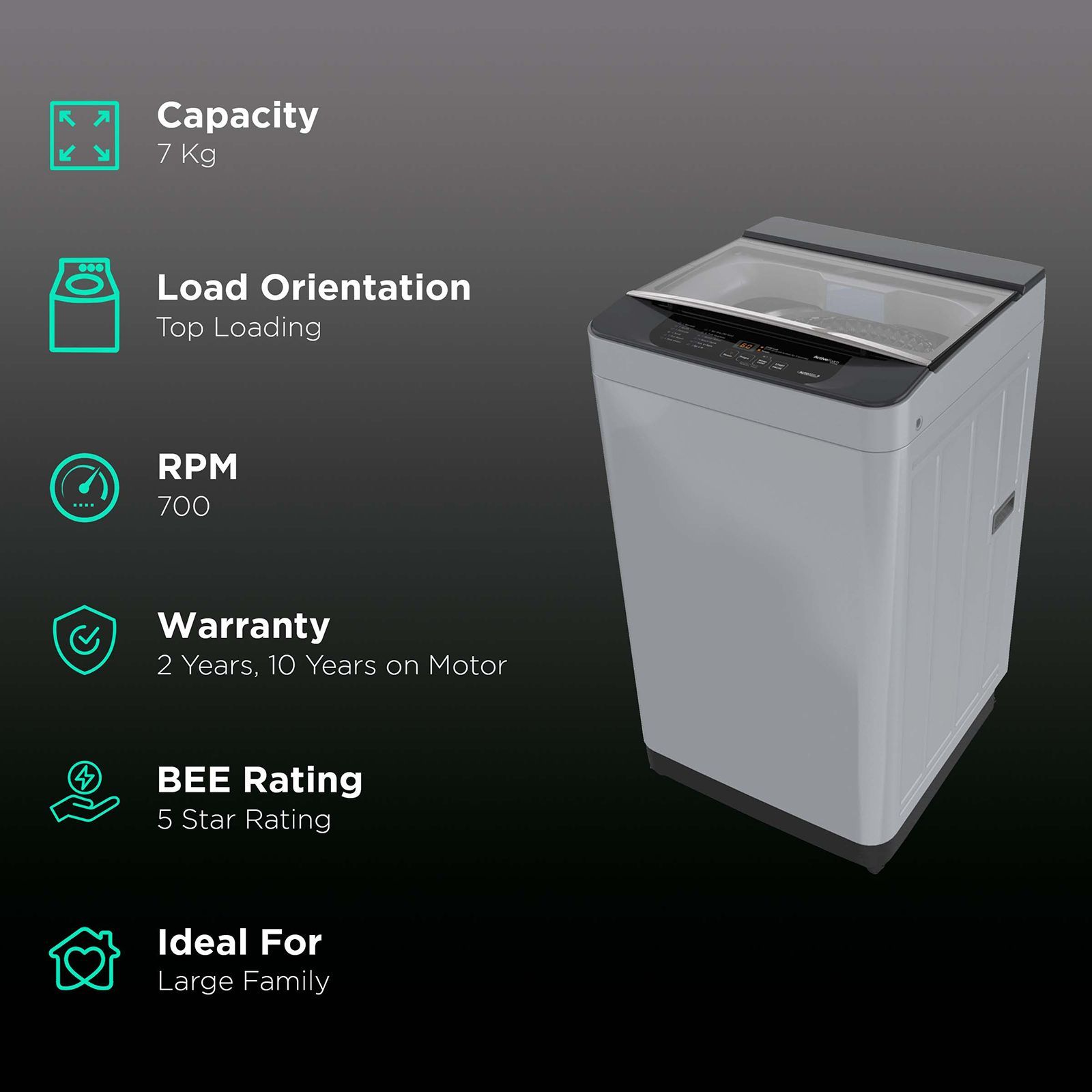 Panasonic 7 kg 5 Star Fully Automatic Top Load Washing Machine (NA-F70C1MRB, Lint Filter, Middle Free Silver) Panasonic 7 kg 5 Star Fully Automatic Top Load Washing Machine (NA-F70C1MRB, Lint Filter, Middle Free Silver)_2