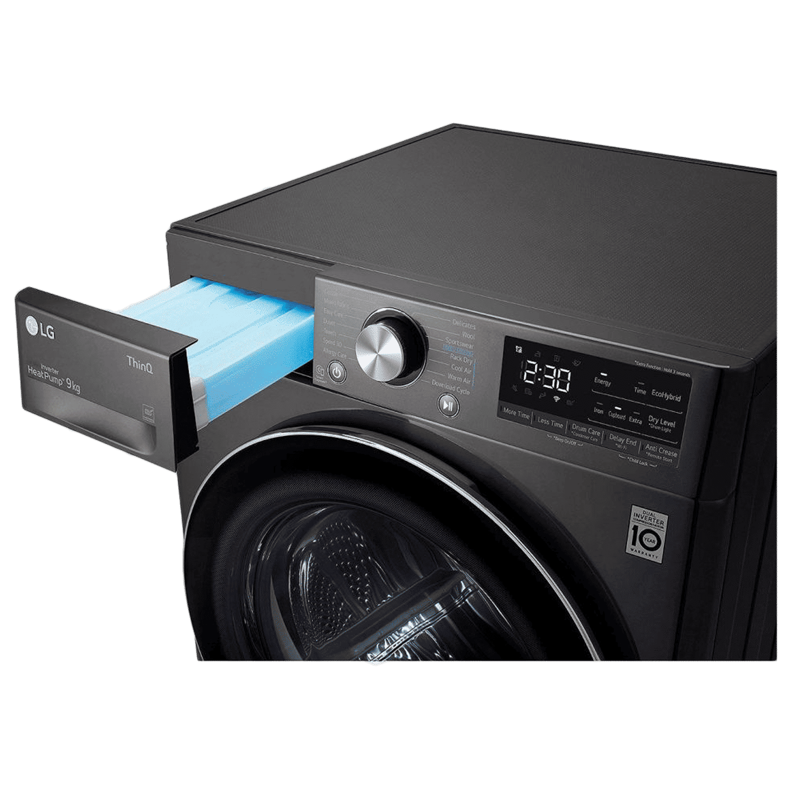 LG 9 kg 5 Star Inverter Fully Automatic Front Load Dryer (DHV09SWB, Wi-Fi Support, Black)_7