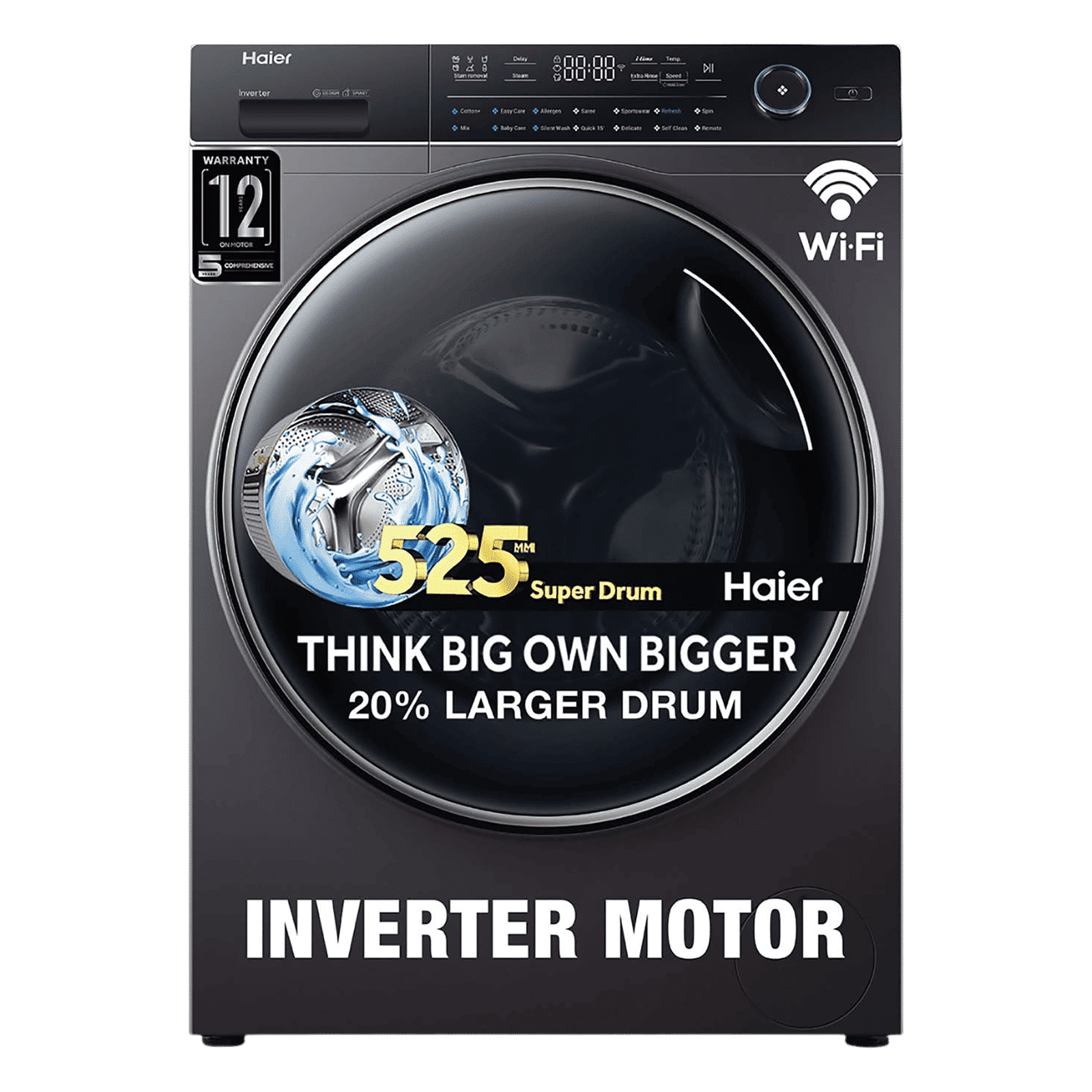 Haier 8 kg 5 Star Inverter Fully Automatic Front Load Washing Machine (HW80-IM14979CS8U1, Wi-Fi Support, Jade Silver)_1