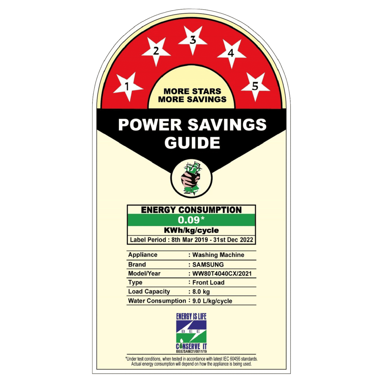 SAMSUNG 8 kg 5 Star Inverter Fully Automatic Front Load Washing Machine (WW80T4040CX1TL, Diamond Drum, Inox)_11