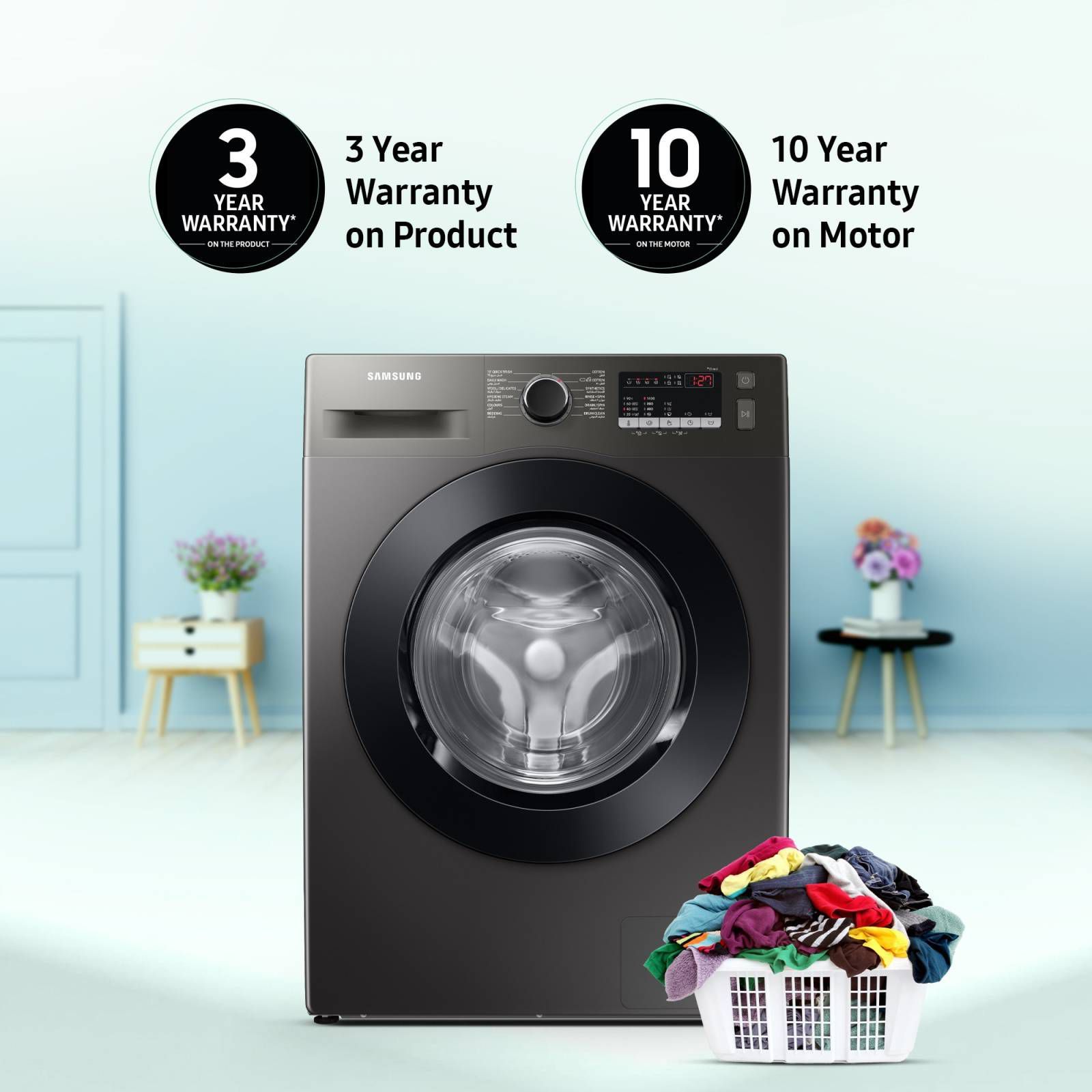 SAMSUNG 8 kg 5 Star Inverter Fully Automatic Front Load Washing Machine (WW80T4040CX1TL, Diamond Drum, Inox)_19
