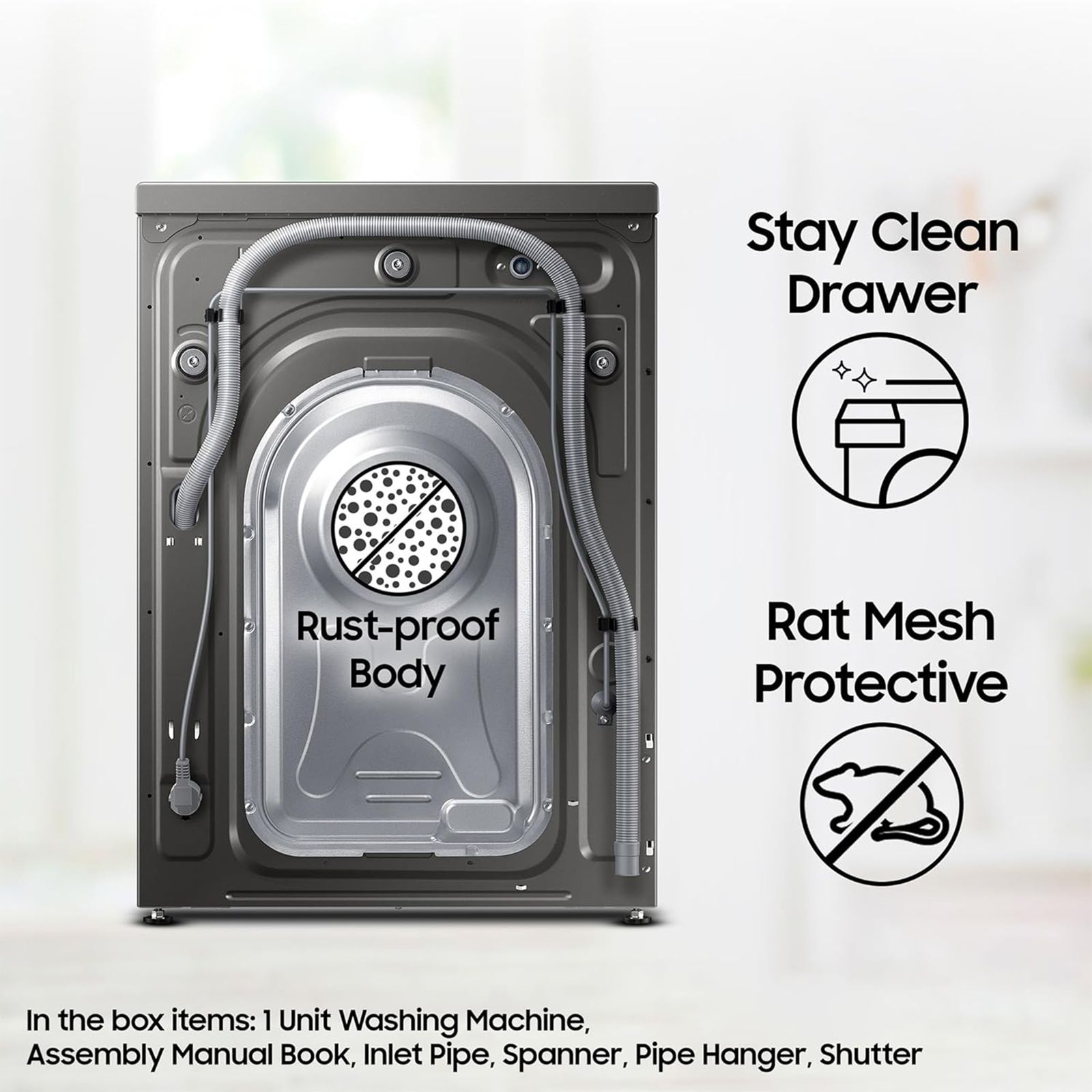 SAMSUNG 9 kg 5 Star Inverter Fully Automatic Front Load Washing Machine (WW90T504DAN1TL, AI Control Display, Inox)_10