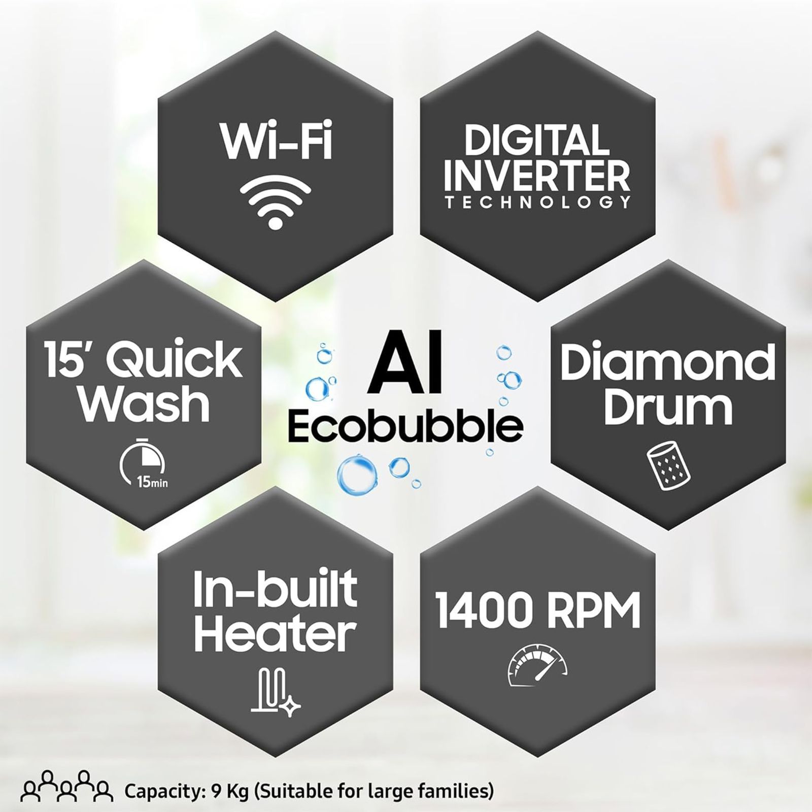 SAMSUNG 9 kg 5 Star Inverter Fully Automatic Front Load Washing Machine (WW90T504DAN1TL, AI Control Display, Inox)_18