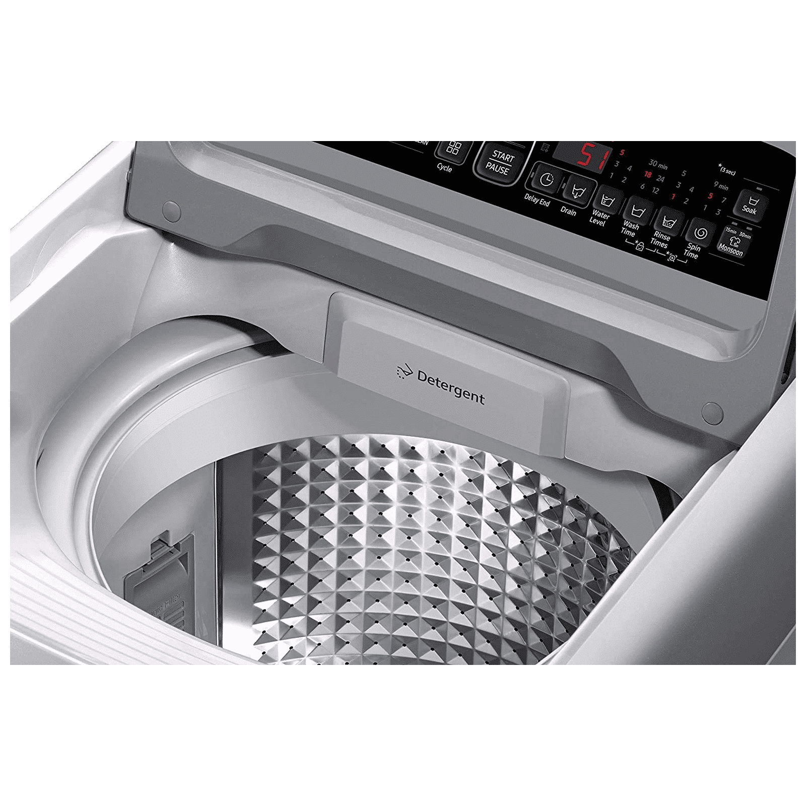 SAMSUNG 7 kg 5 Star Inverter Fully Automatic Top Load Washing Machine (WA70T4262GS/TL, Magic Filter, Imperial Silver)_8