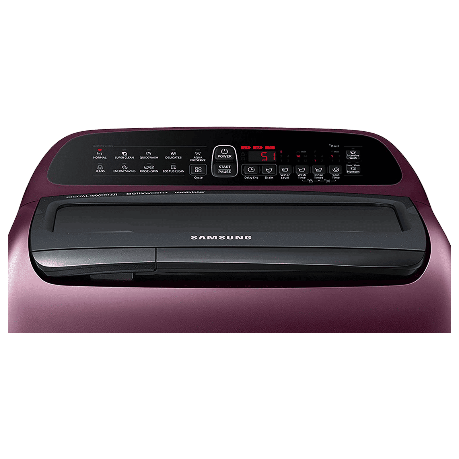 SAMSUNG 8 kg 5 Star Inverter Fully Automatic Top Load Washing Machine (WA80T4560BM/TL, Diamond Drum, Magnolia Plum)_4