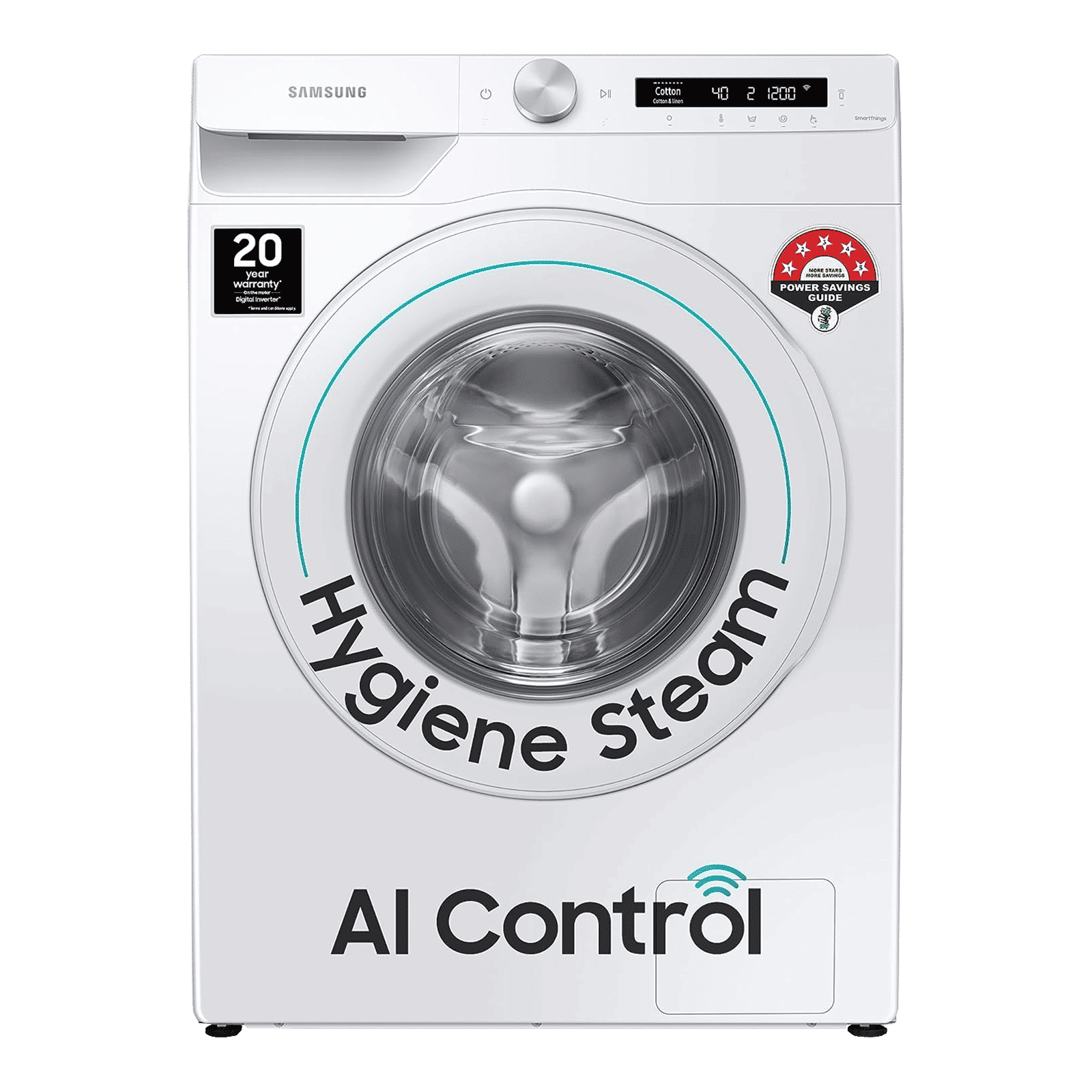 SAMSUNG 7 kg 5 Star Inverter Fully Automatic Front Load Washing Machine (WW70T502NTW/TL, Diamond Drum, White)_1