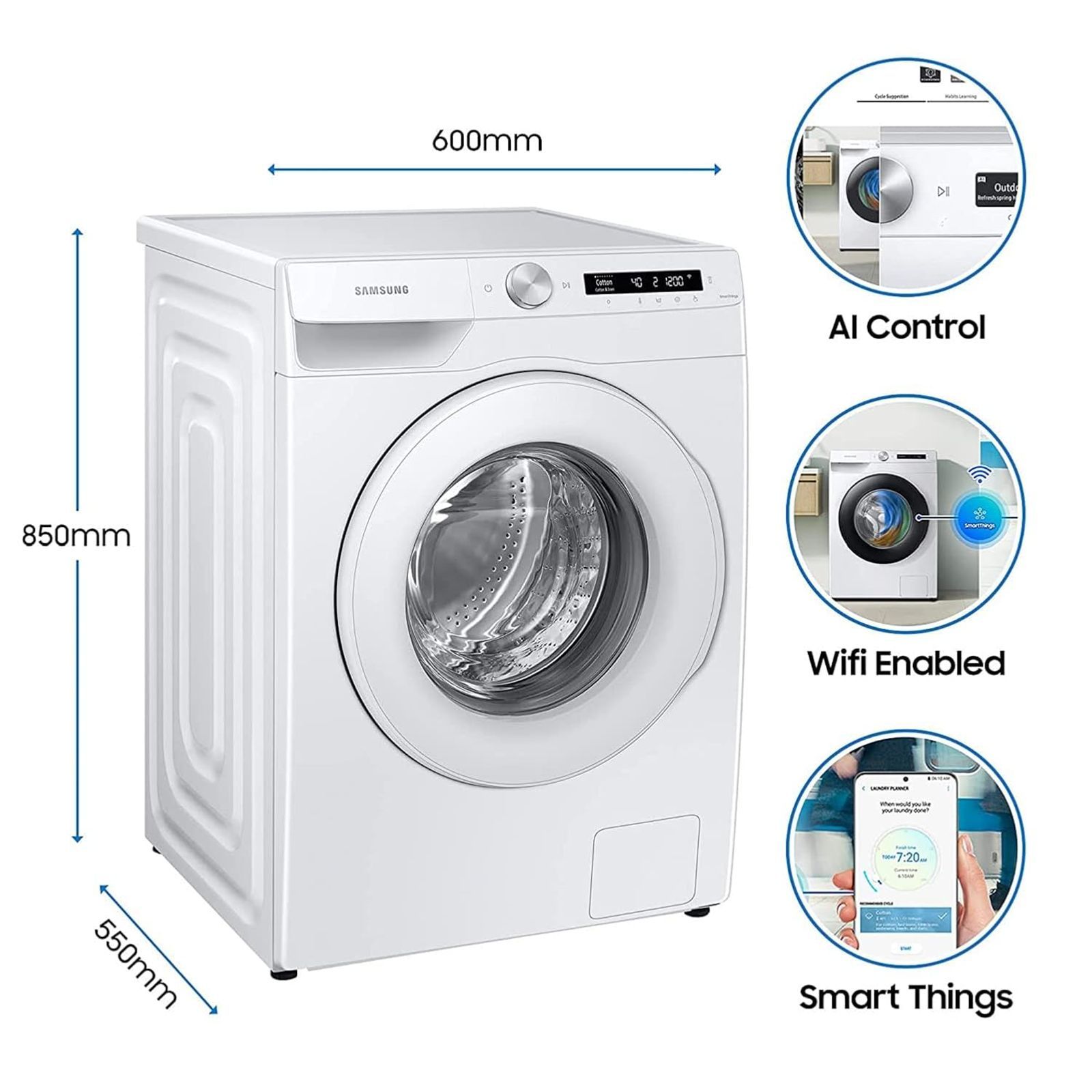 SAMSUNG 7 kg 5 Star Inverter Fully Automatic Front Load Washing Machine (WW70T502NTW/TL, Diamond Drum, White)_11