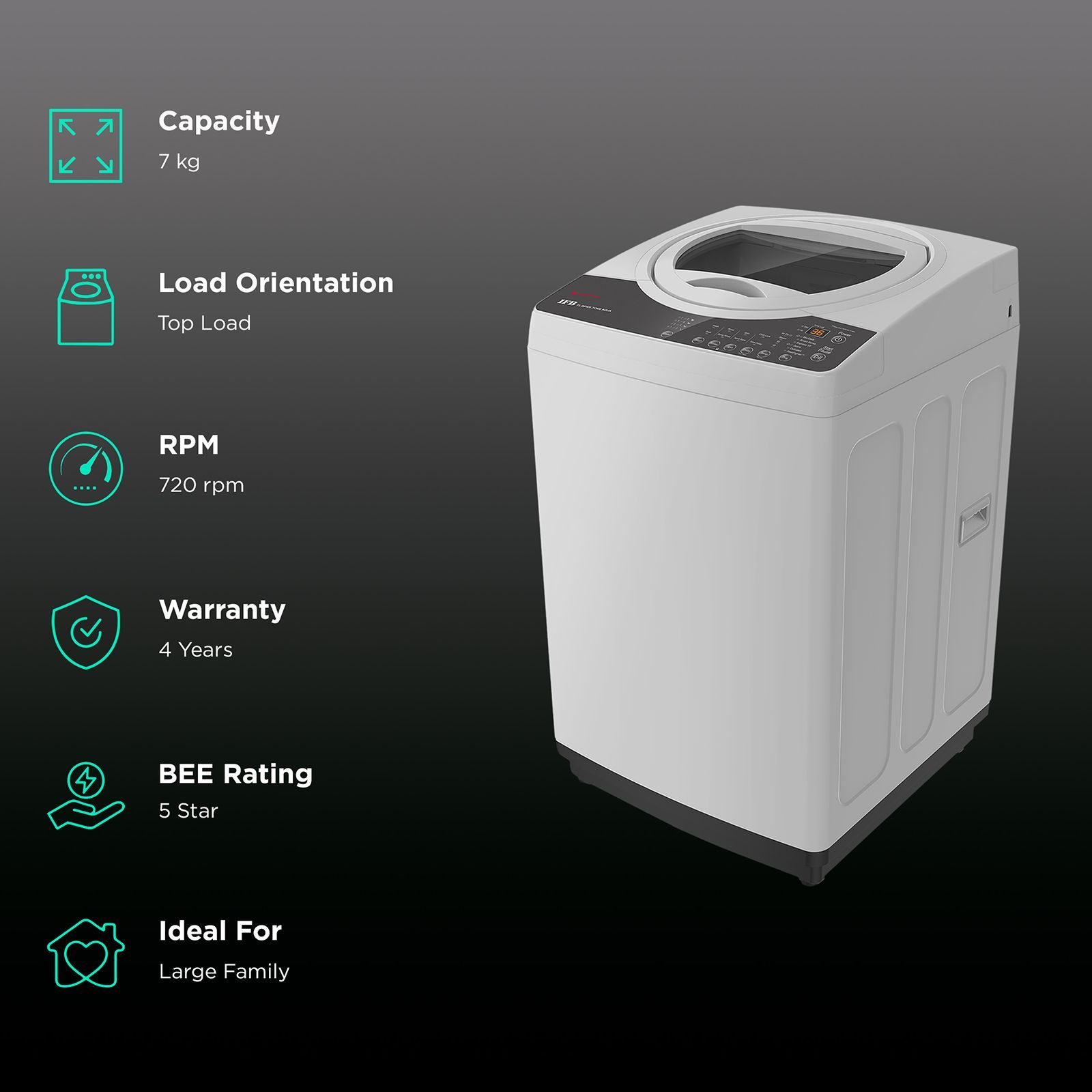 IFB 7 kg 5 Star Fully Automatic Top Load Washing Machine (Aqua, TL - RPSS, In-built Heater, Light Grey) IFB 7 kg 5 Star Fully Automatic Top Load Washing Machine (Aqua, TL - RPSS, In-built Heater, Light Grey)_2