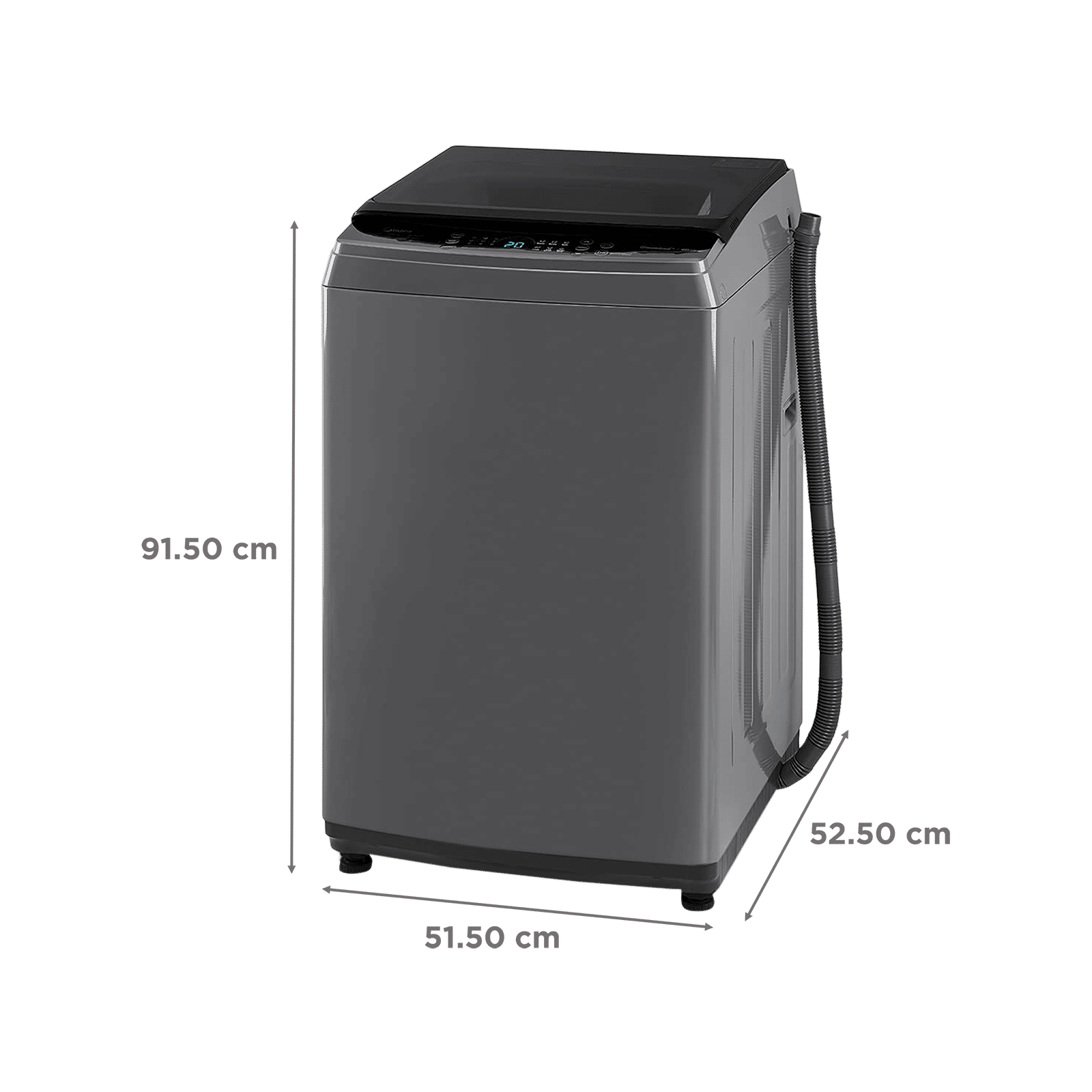 Midea 7 kg 5 Star Inverter Fully Automatic Top Load Washing Machine (MA200W70/G-IN, Lint Filter, Dark Grey)_3