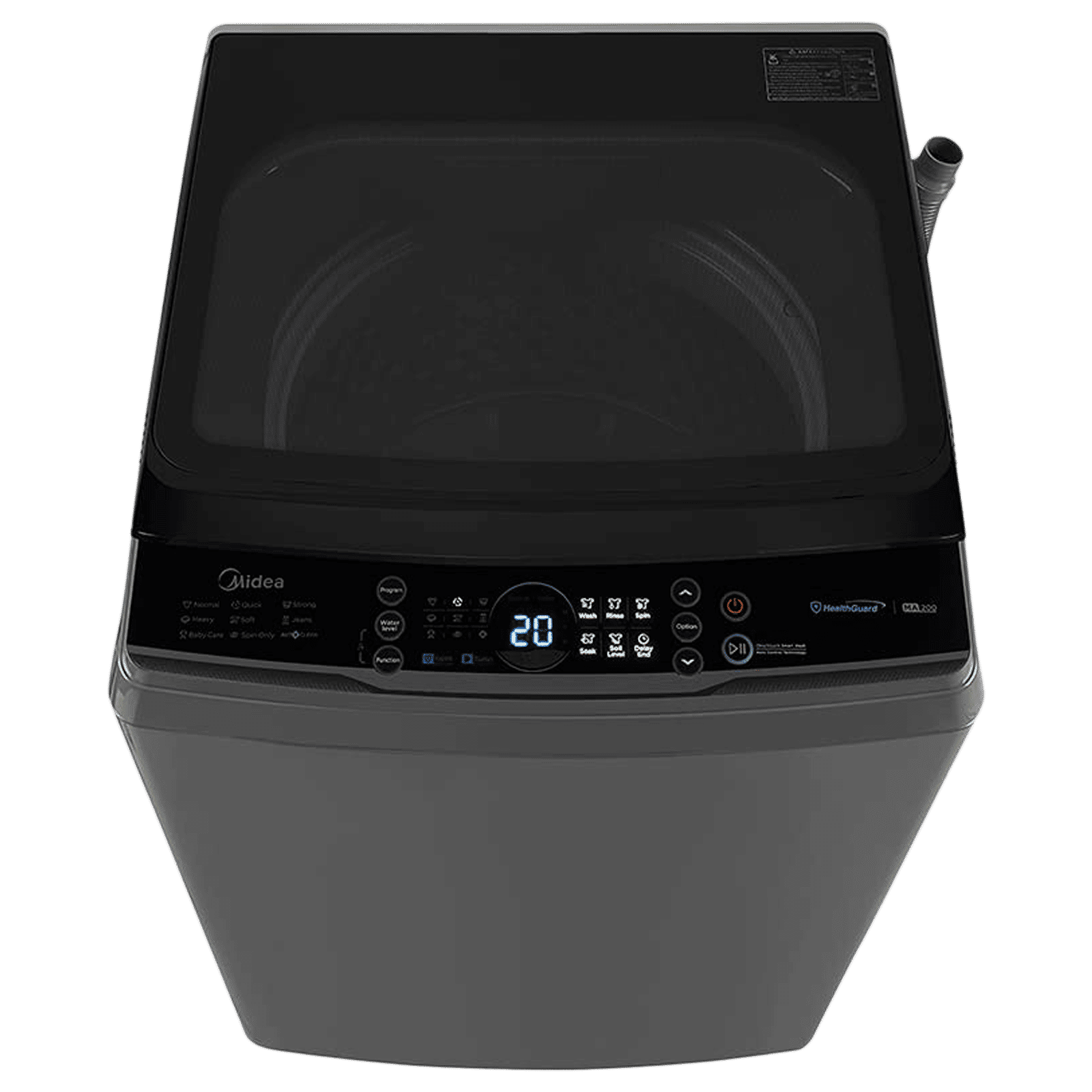 Midea 8 kg 5 Star Inverter Fully Automatic Top Load Washing Machine (MA200W80/G-IN, Lint Filter, Grey) Midea 8 kg 5 Star Inverter Fully Automatic Top Load Washing Machine (MA200W80/G-IN, Lint Filter, Grey)_4