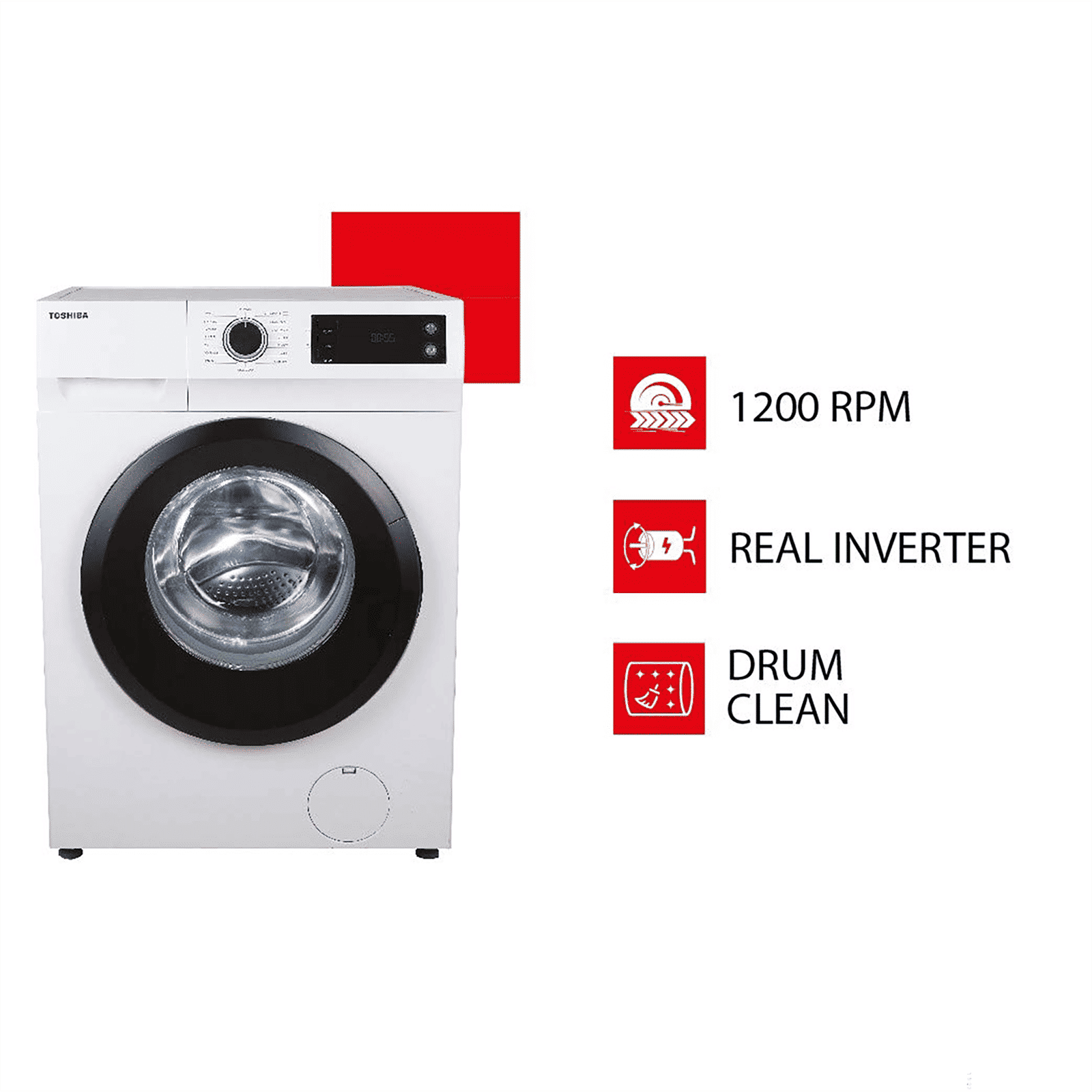 TOSHIBA 7 kg 5 Star Inverter Fully Automatic Front Load Washing Machine (TW-BJ80S2-IND(WK), In-Built Heater, White)_15