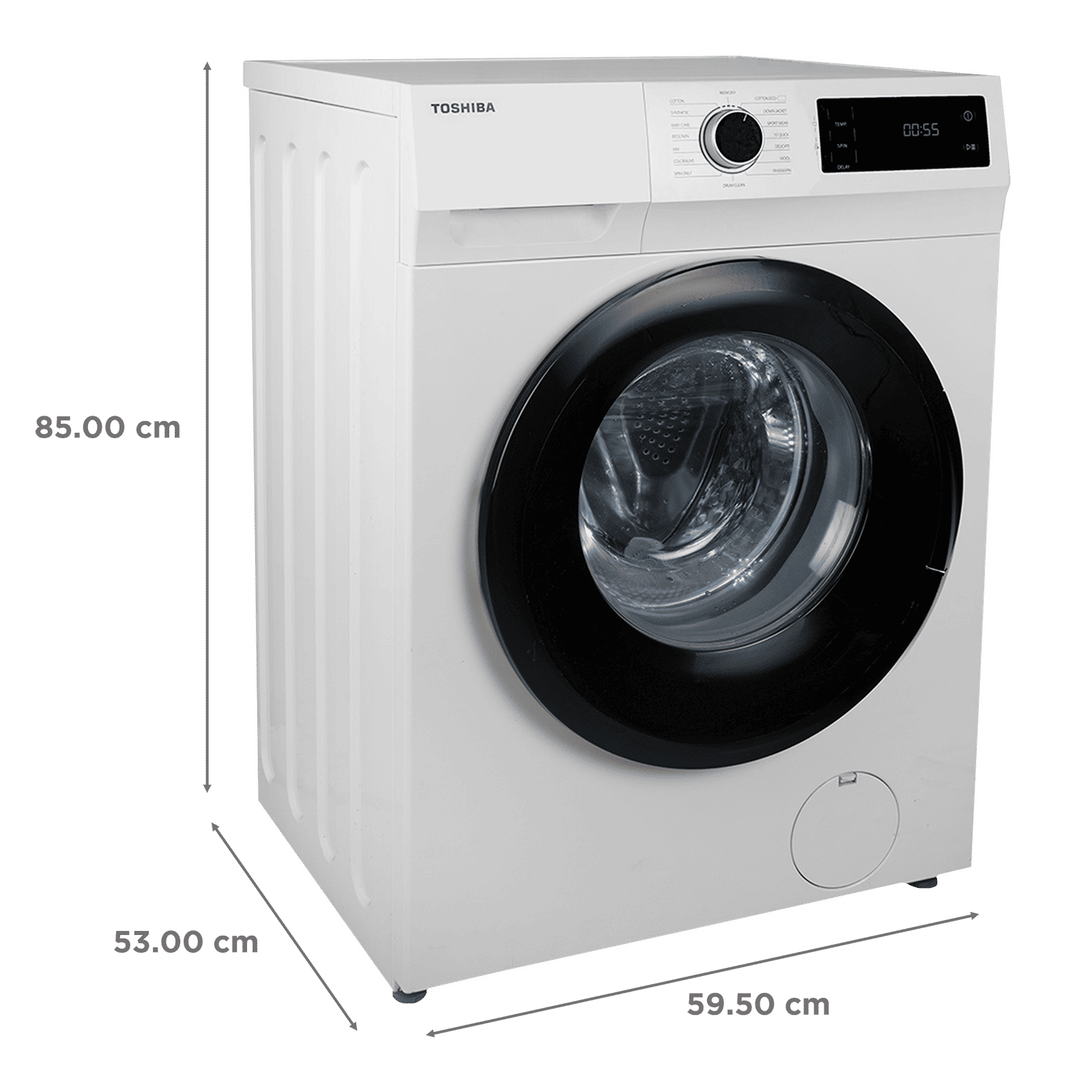 TOSHIBA 7 kg 5 Star Inverter Fully Automatic Front Load Washing Machine (TW-BJ80S2-IND(WK), In-Built Heater, White)_3