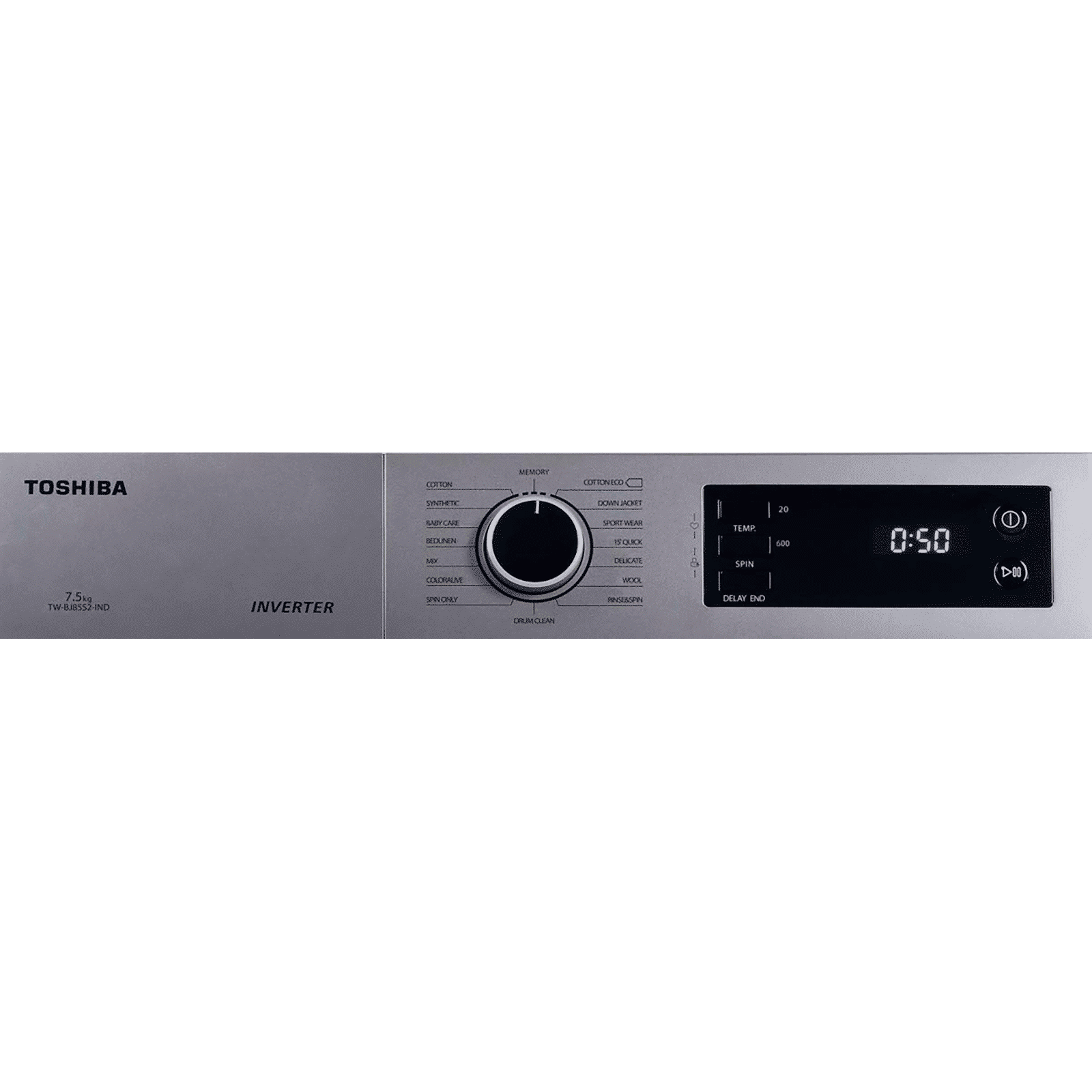 TOSHIBA 7.5 kg 5 Star Inverter Fully Automatic Front Load Washing Machine (TW-BJ85S2-IND(SK), In-Built Heater, Silver)_4