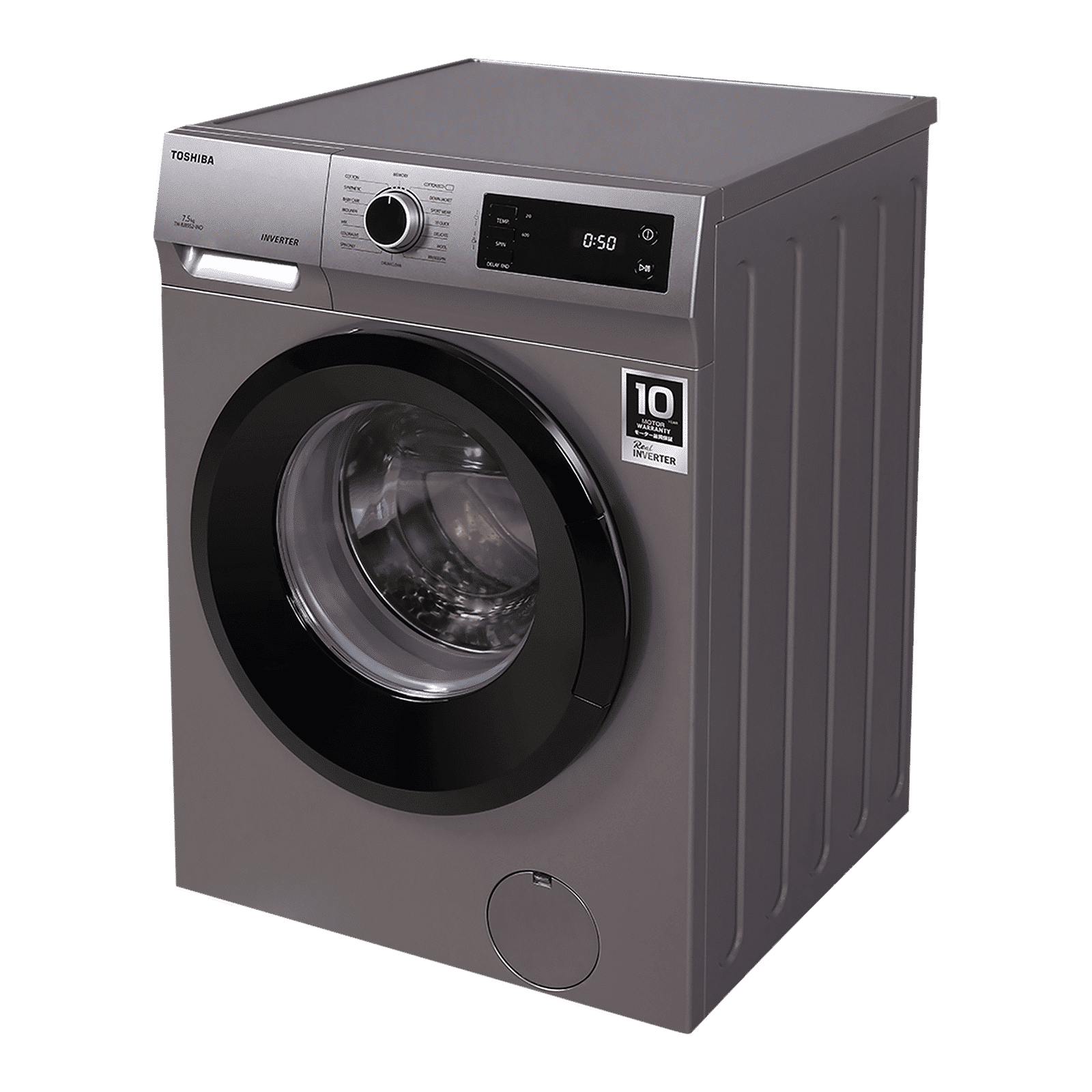 TOSHIBA 7.5 kg 5 Star Inverter Fully Automatic Front Load Washing Machine (TW-BJ85S2-IND(SK), In-Built Heater, Silver)_5