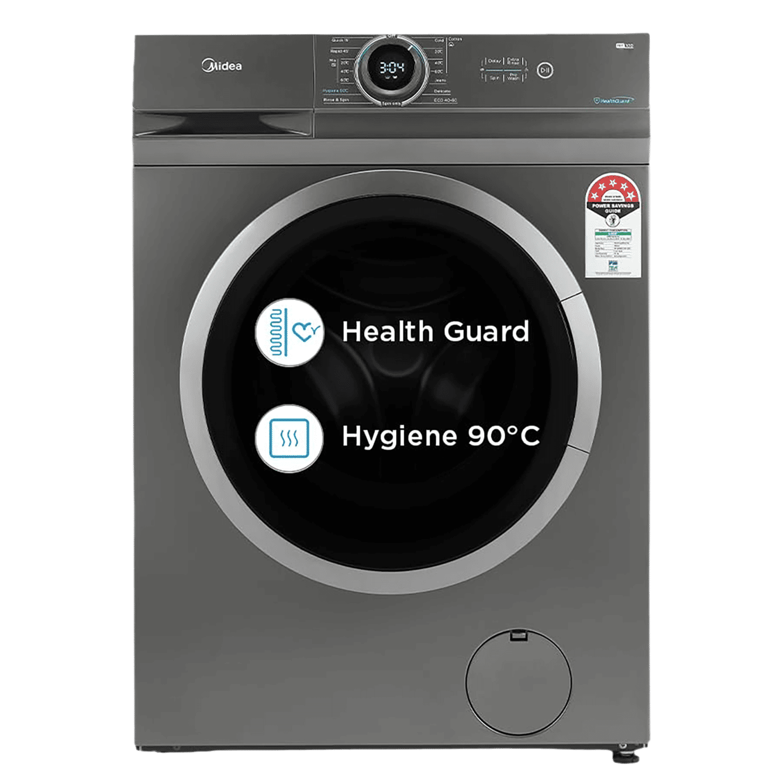Midea 7 kg 5 Star Fully Automatic Front Load Washing Machine (MF100W70/T-IN, In-Built Heater, Dark Grey)_1