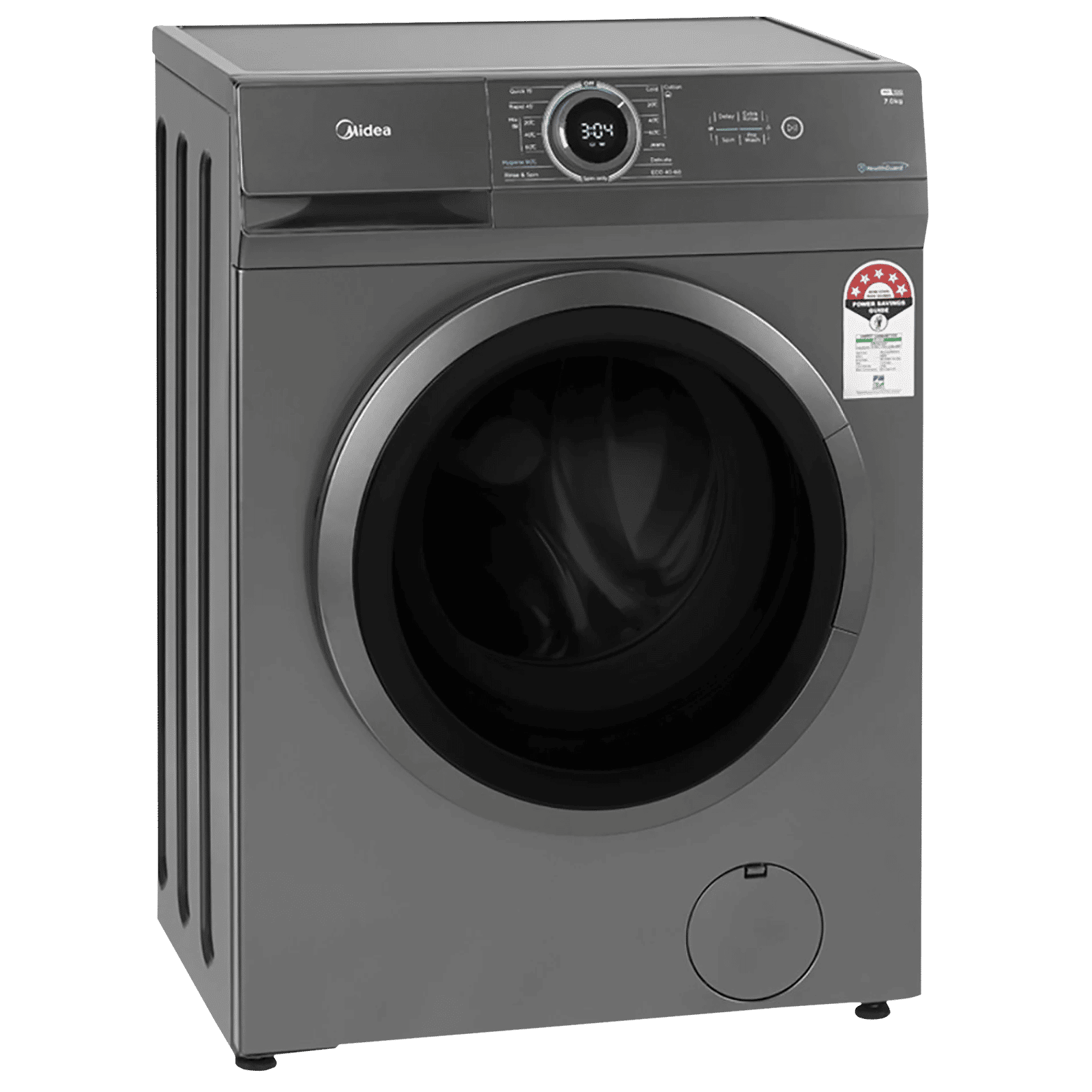 Midea 7 kg 5 Star Fully Automatic Front Load Washing Machine (MF100W70/T-IN, In-Built Heater, Dark Grey)_5