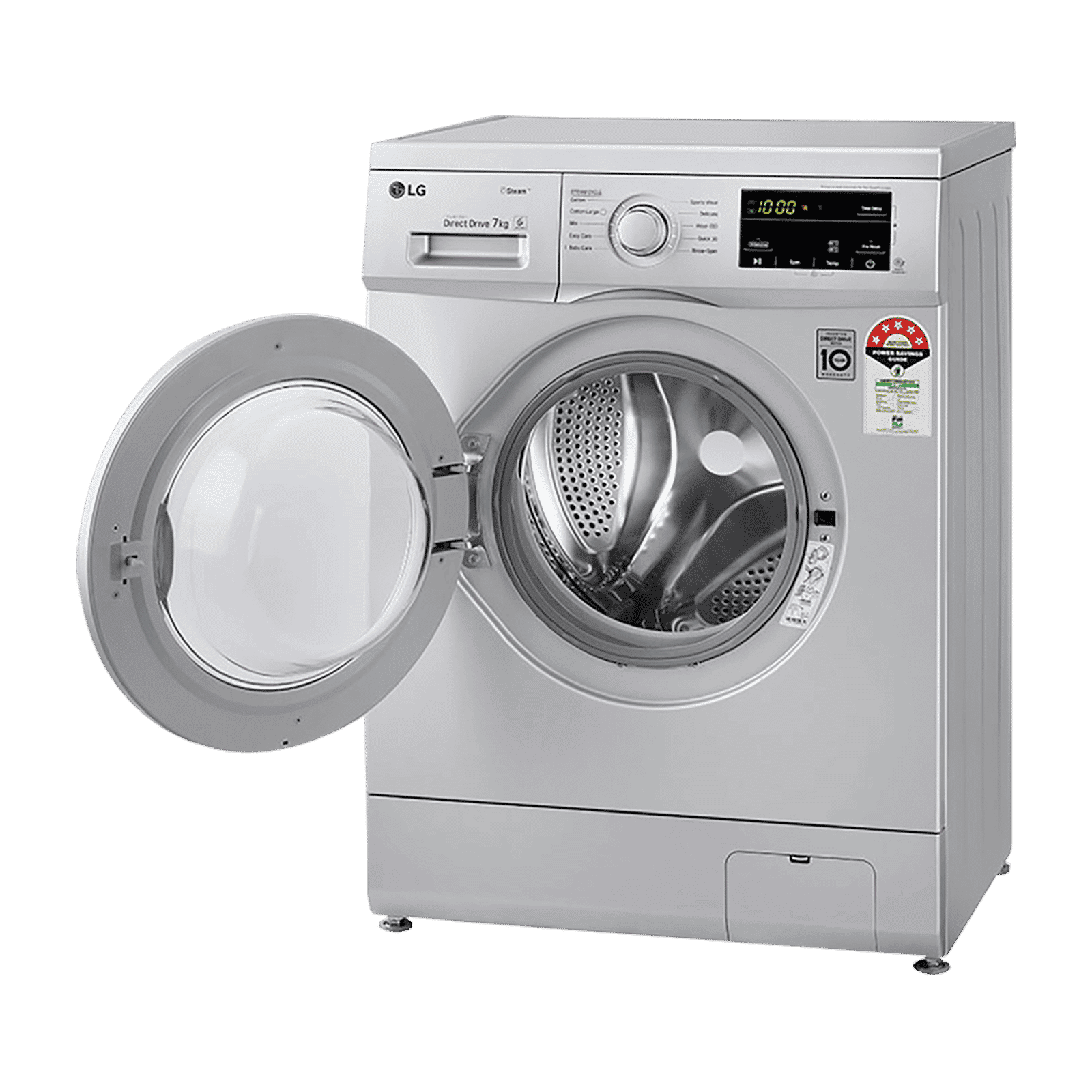LG 7 kg 5 Star Inverter Fully Automatic Front Load Washing Machine (FHM1207SDL, In-built Heater, Luxury Silver)_12