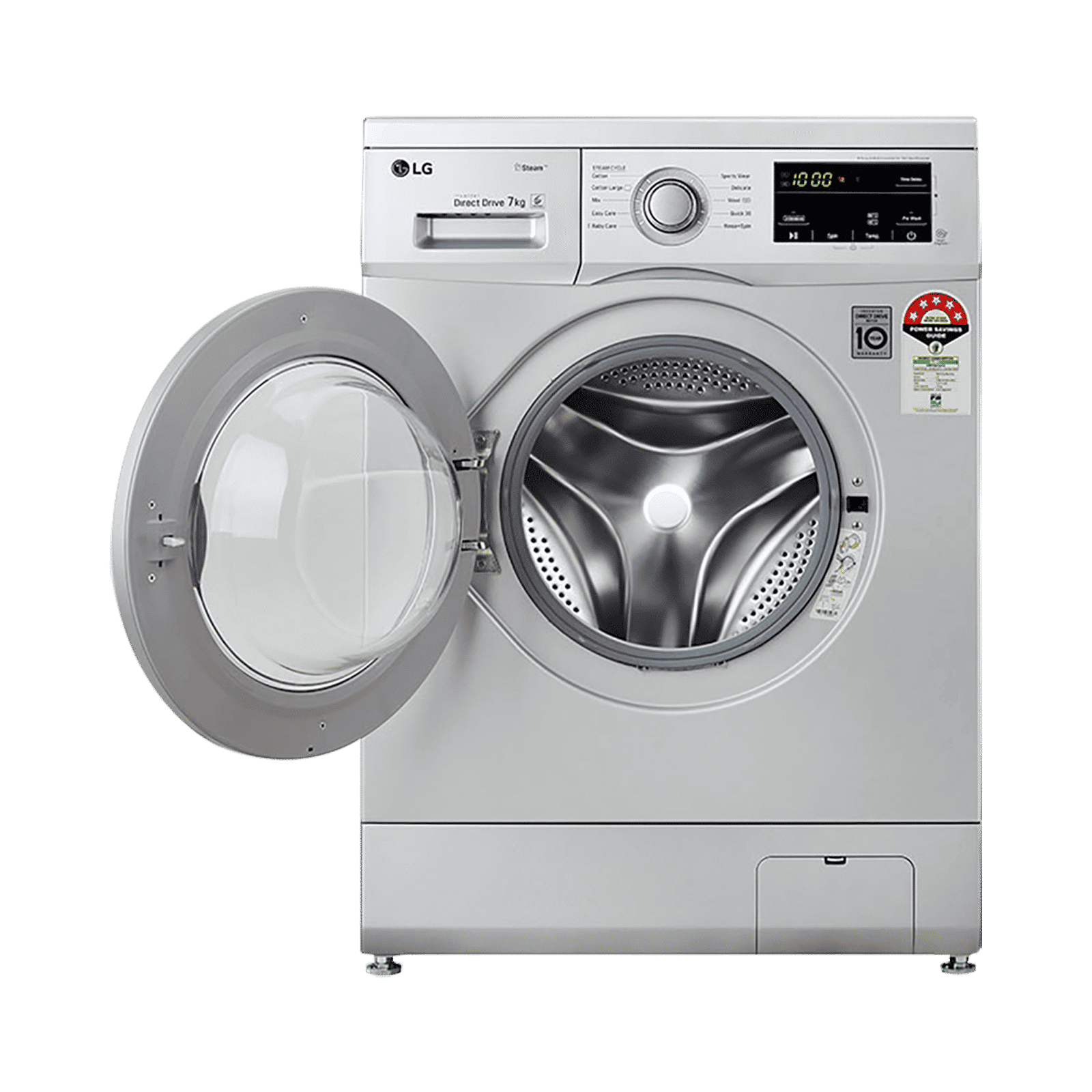 LG 7 kg 5 Star Inverter Fully Automatic Front Load Washing Machine (FHM1207SDL, In-built Heater, Luxury Silver)_6
