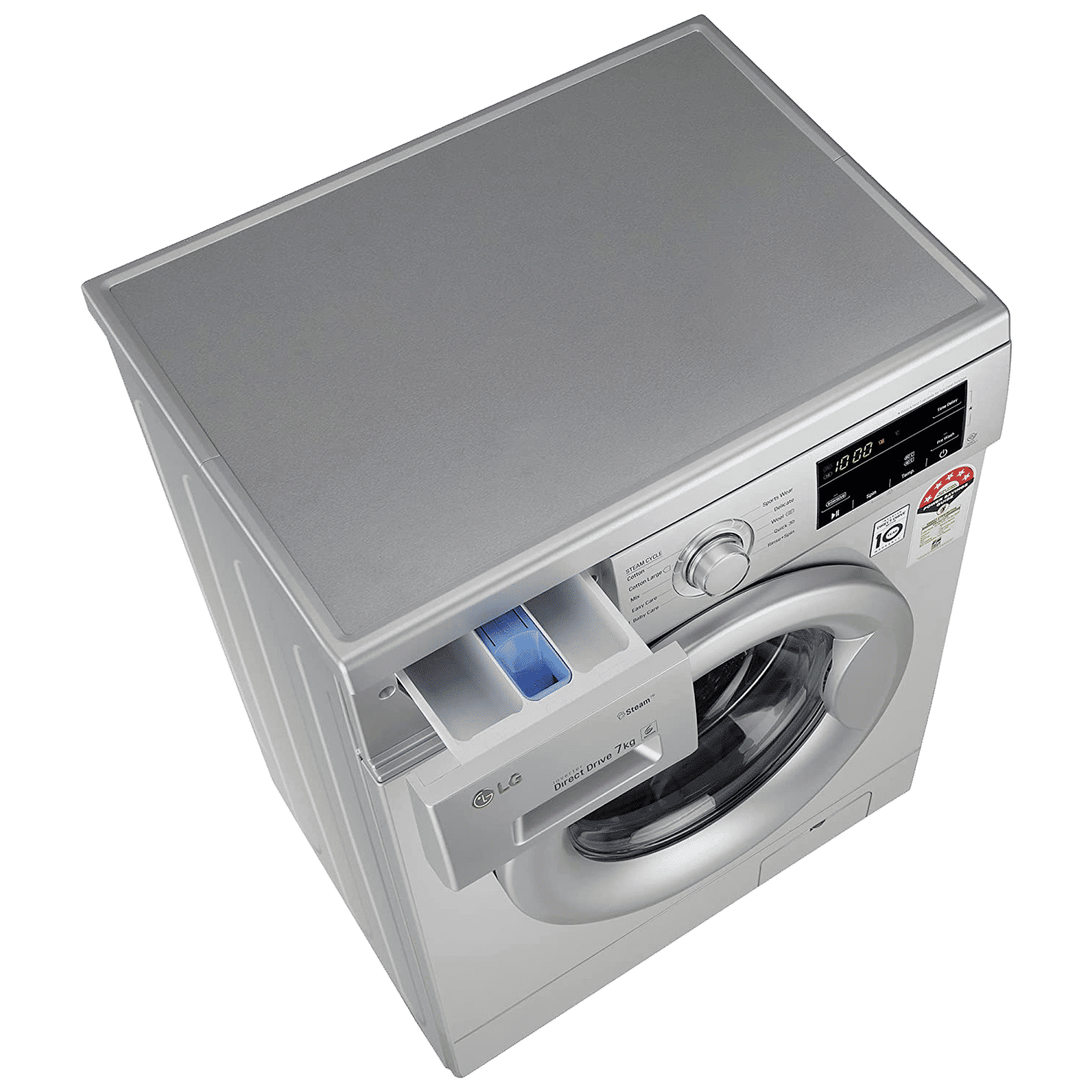 LG 7 kg 5 Star Inverter Fully Automatic Front Load Washing Machine (FHM1207SDL, In-built Heater, Luxury Silver)_8