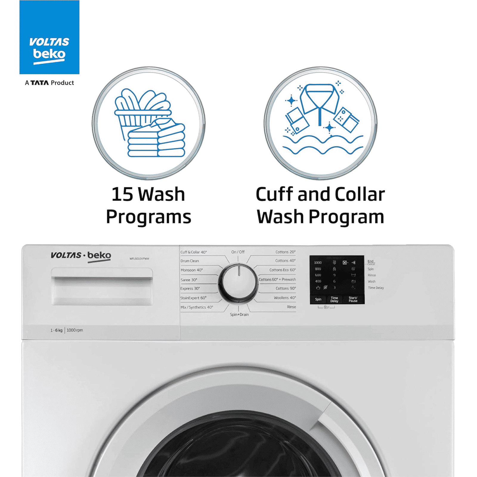 Voltas Beko 6 kg 5 Star Fully Automatic Front Load Washing Machine (WFL6010VPWW, In-built Heater, White) Voltas Beko 6 kg 5 Star Fully Automatic Front Load Washing Machine (WFL6010VPWW, In-built Heater, White)_9