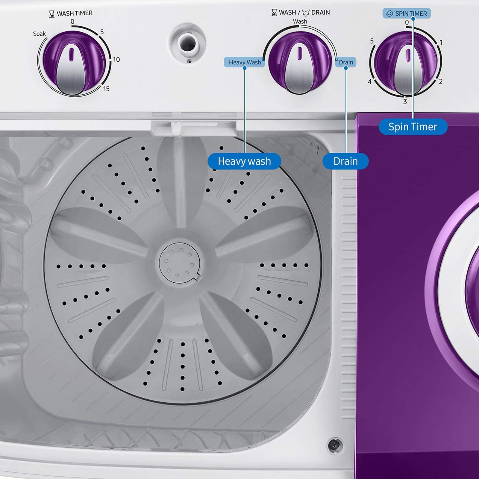 SAMSUNG 6 kg 5 Star Semi Automatic Washing Machine with Air Turbo Drying (WT60R2000LL/TL, Light Grey & Violet)_13
