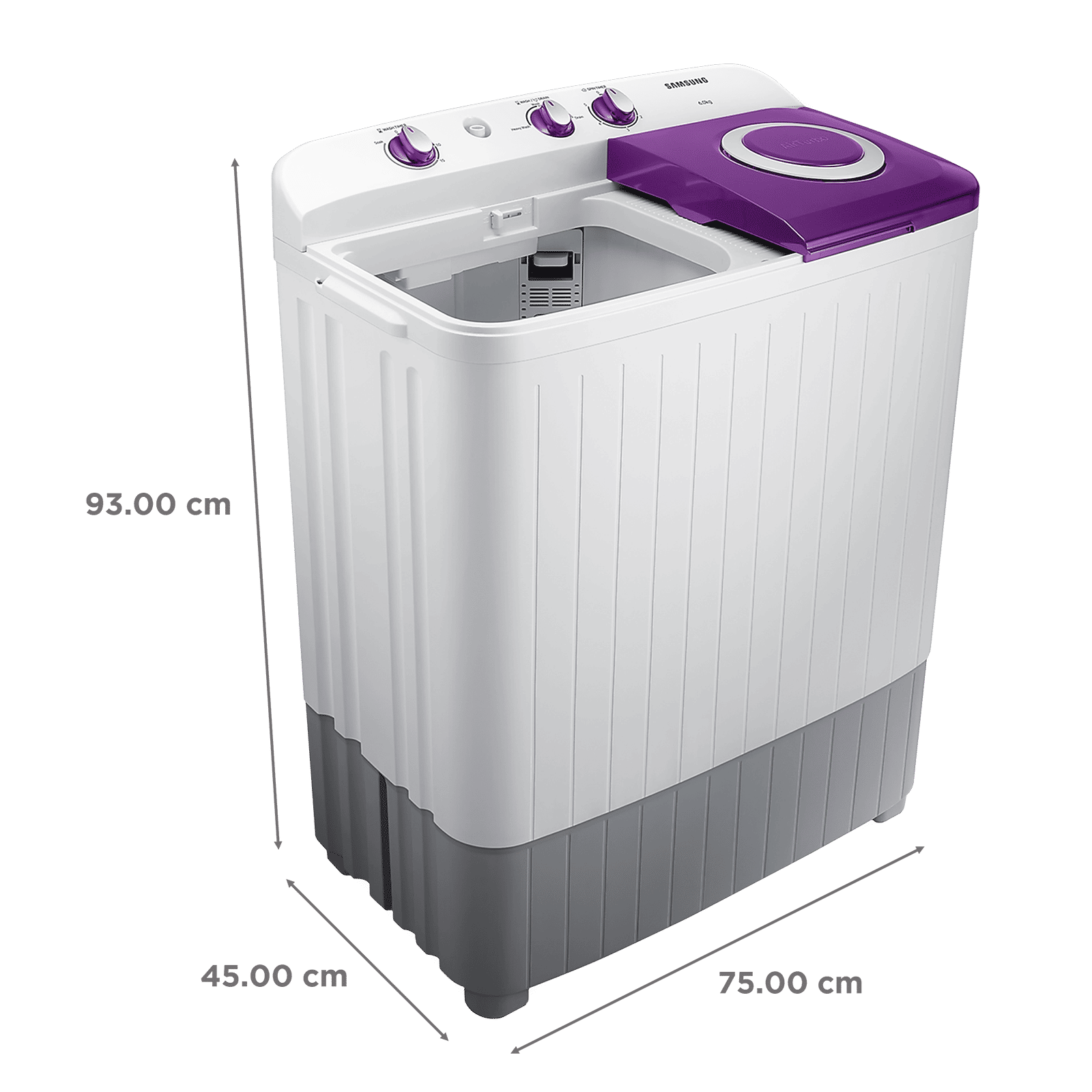SAMSUNG 6 kg 5 Star Semi Automatic Washing Machine with Air Turbo Drying (WT60R2000LL/TL, Light Grey & Violet)_3
