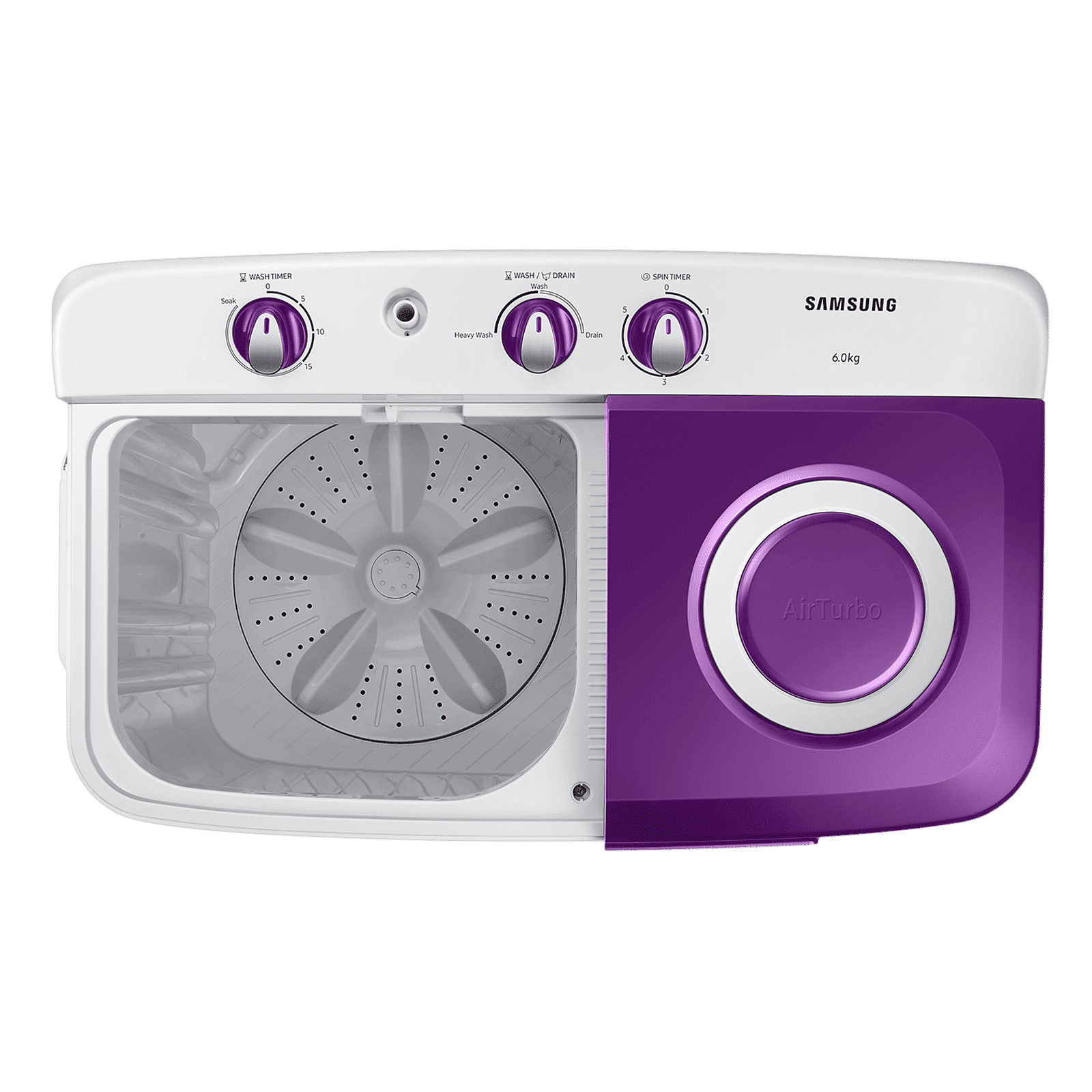 SAMSUNG 6 kg 5 Star Semi Automatic Washing Machine with Air Turbo Drying (WT60R2000LL/TL, Light Grey & Violet)_9