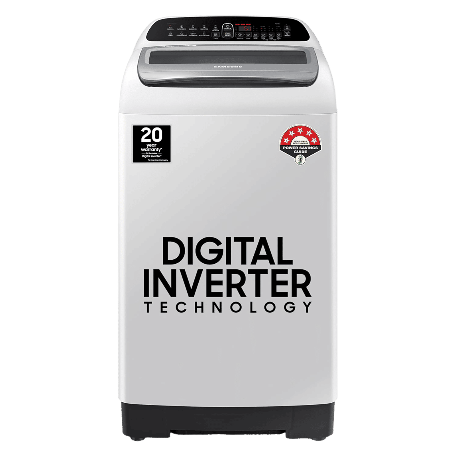 SAMSUNG 6.5 kg 5 Star Inverter Fully Automatic Top Load Washing Machine (WA65T4262GG/TL, Diamond Drum, Gray)_1