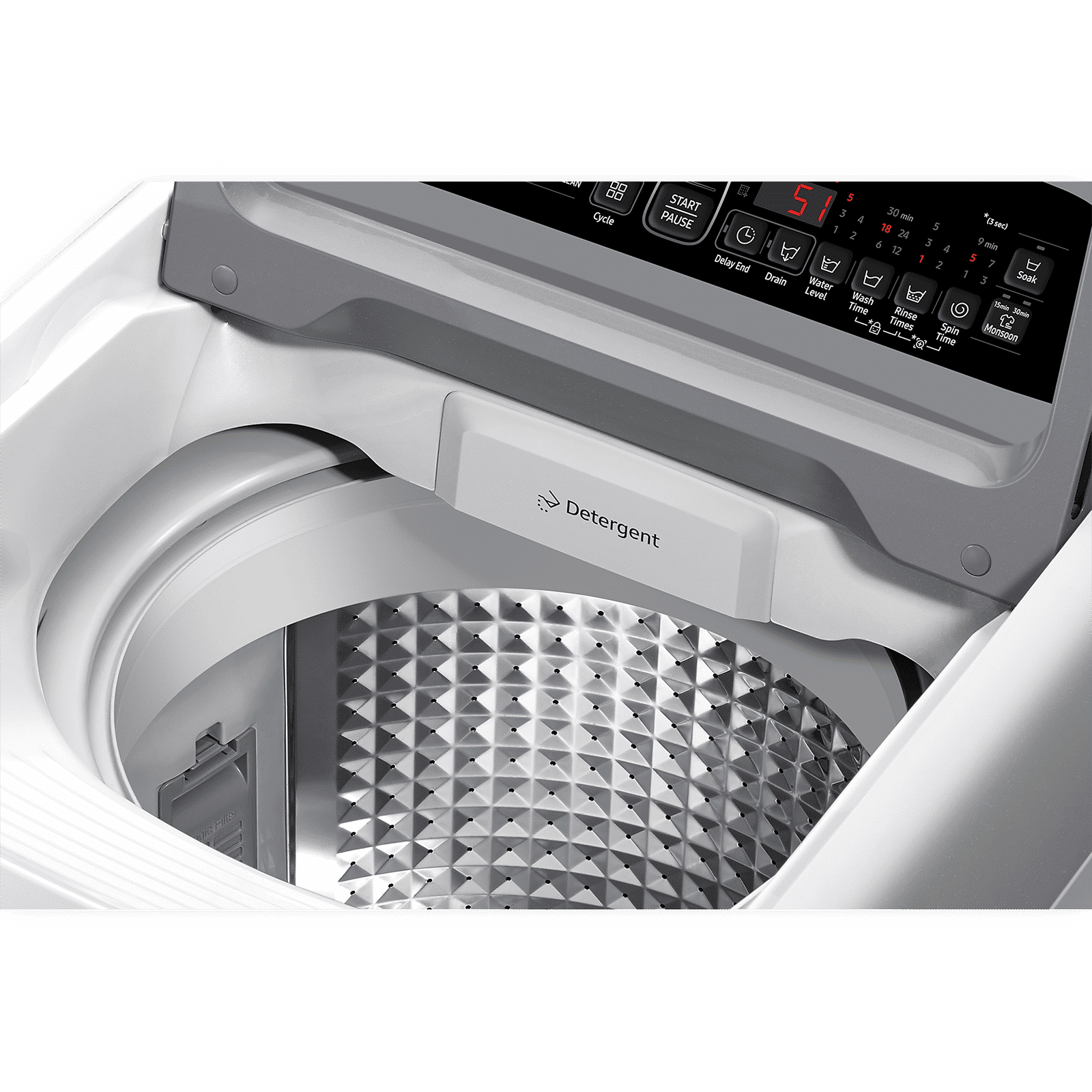 SAMSUNG 6.5 kg 5 Star Inverter Fully Automatic Top Load Washing Machine (WA65T4262GG/TL, Diamond Drum, Gray)_7